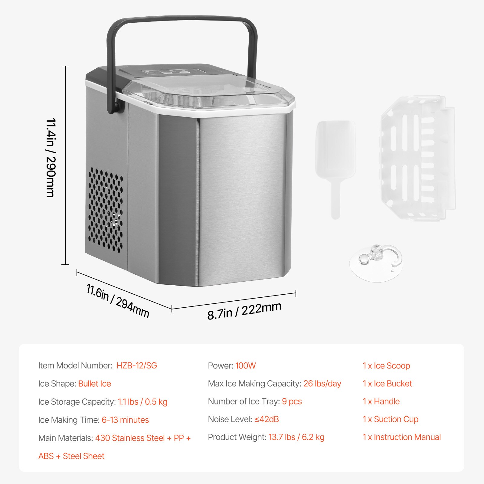 VEVOR ZDBTMSZB26LBSRXBCV1 Ice-Makers - View #8