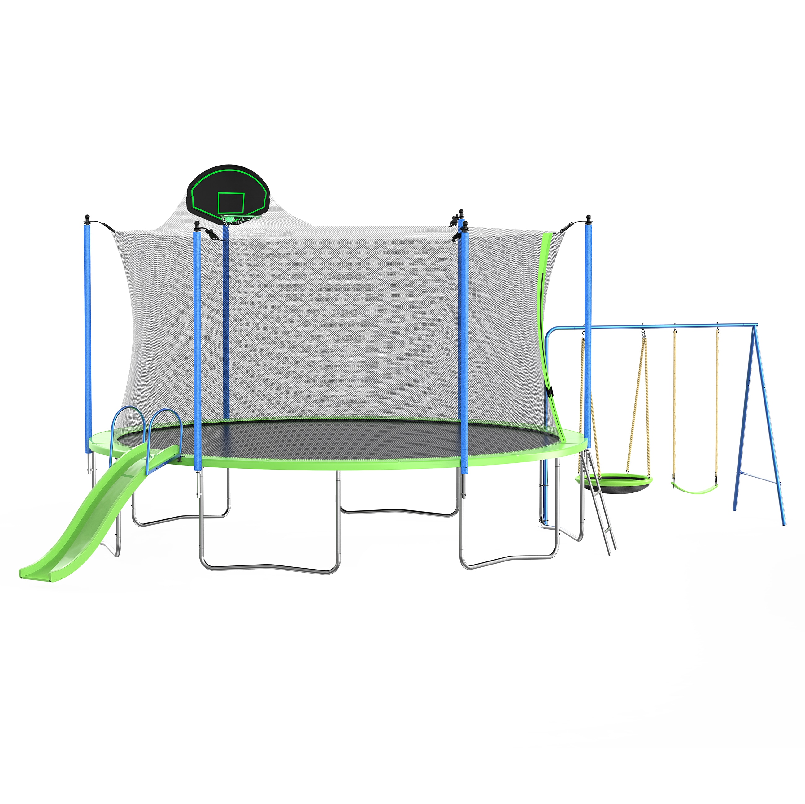 Damerin TRAA39 Trampolines 14-ft Round Kids in Green