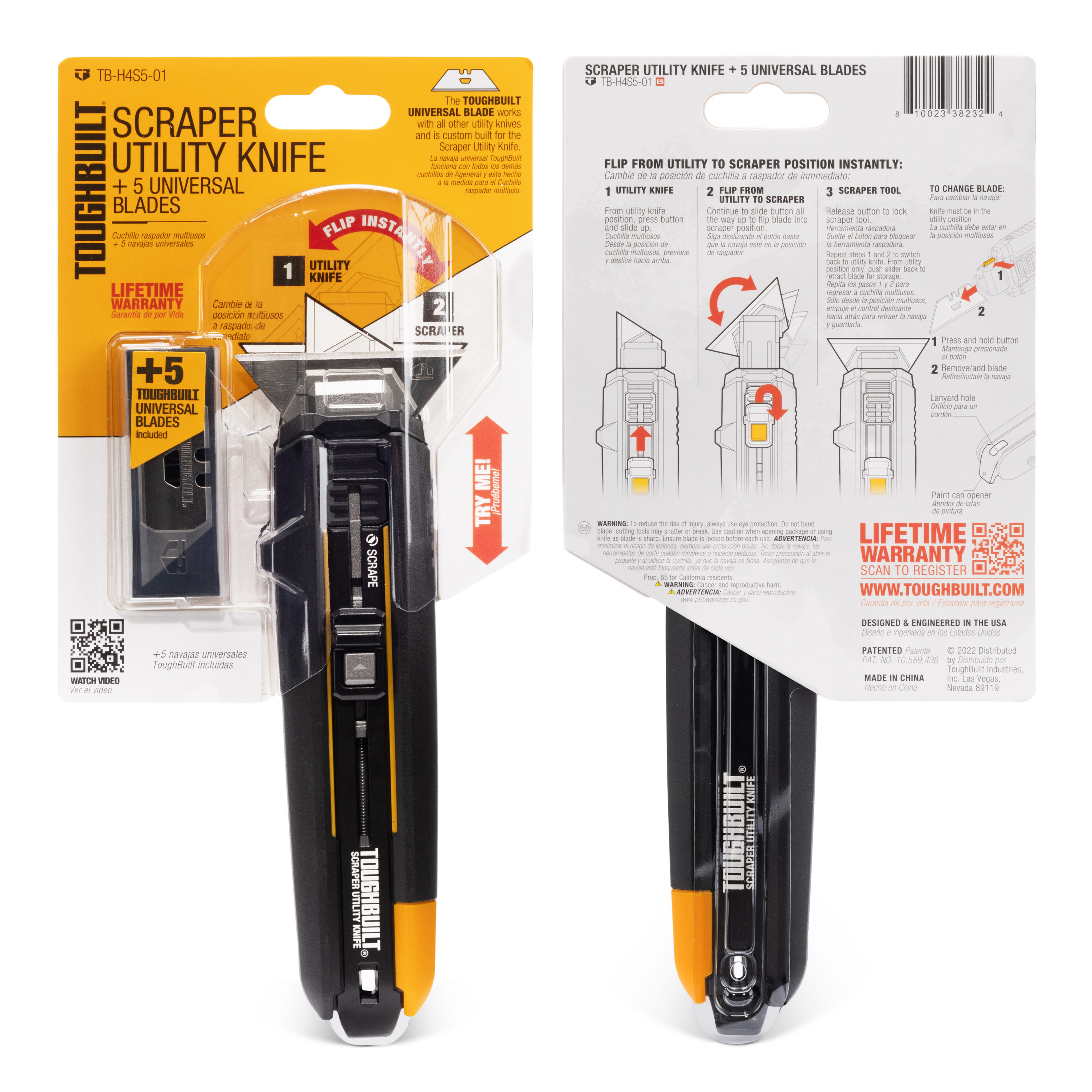 ToughBuilt Scraper Utility Knife TB-H4S5-01 