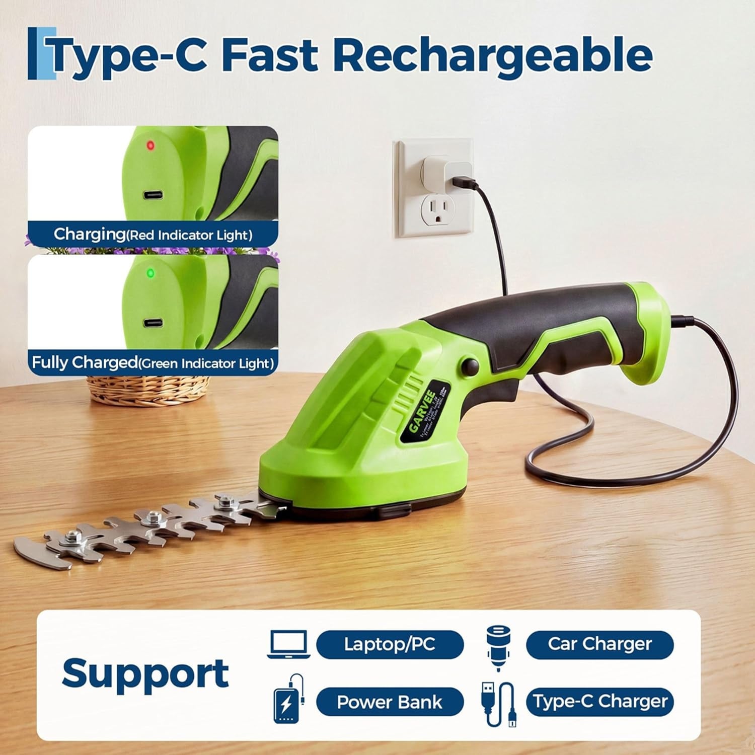 Garvee HQ-K-G3-4FPP-GCMH Cordless-Hedge-Trimmers - View #9