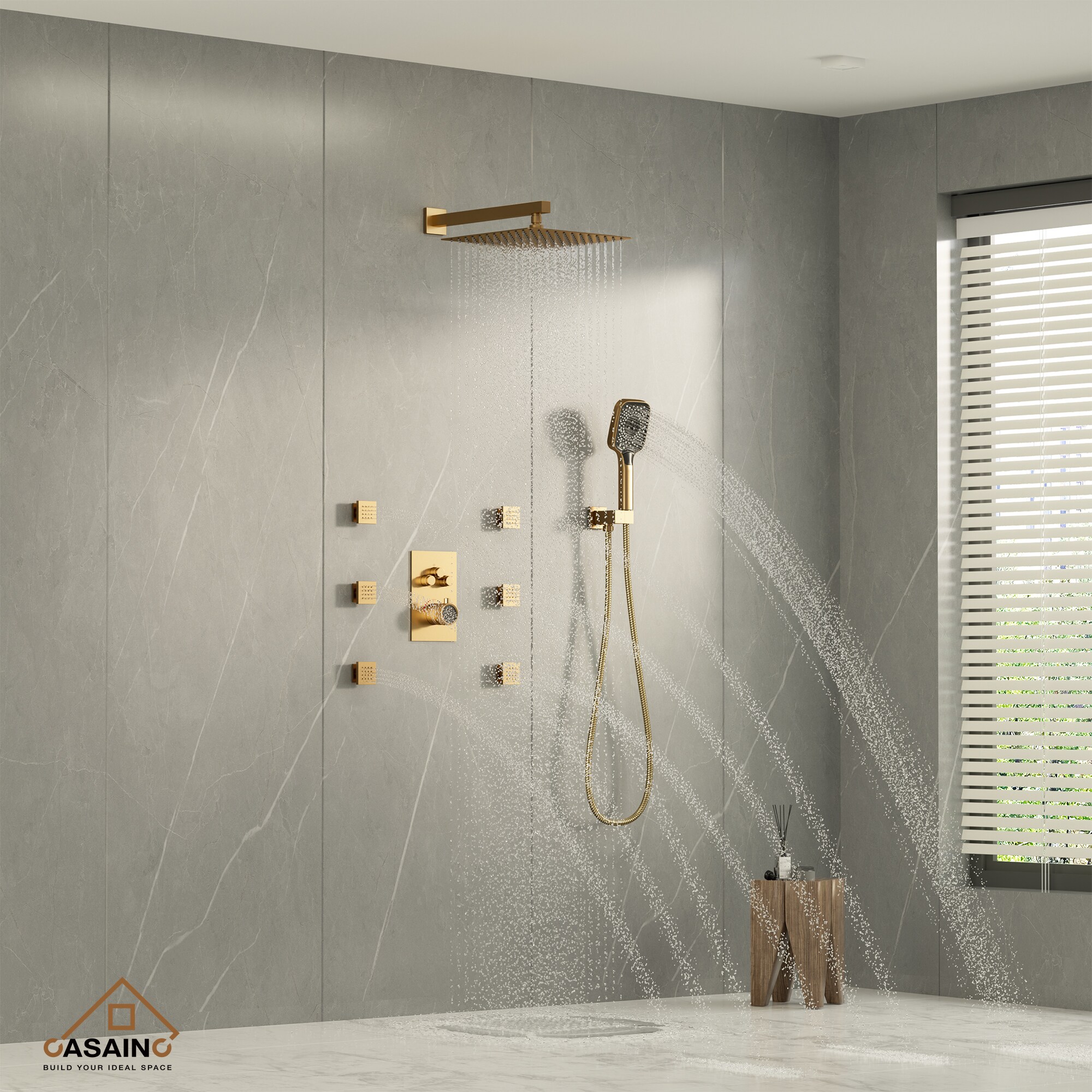 CASAINC CS6219-12BG Showerhead-Bar-Panels - View #2