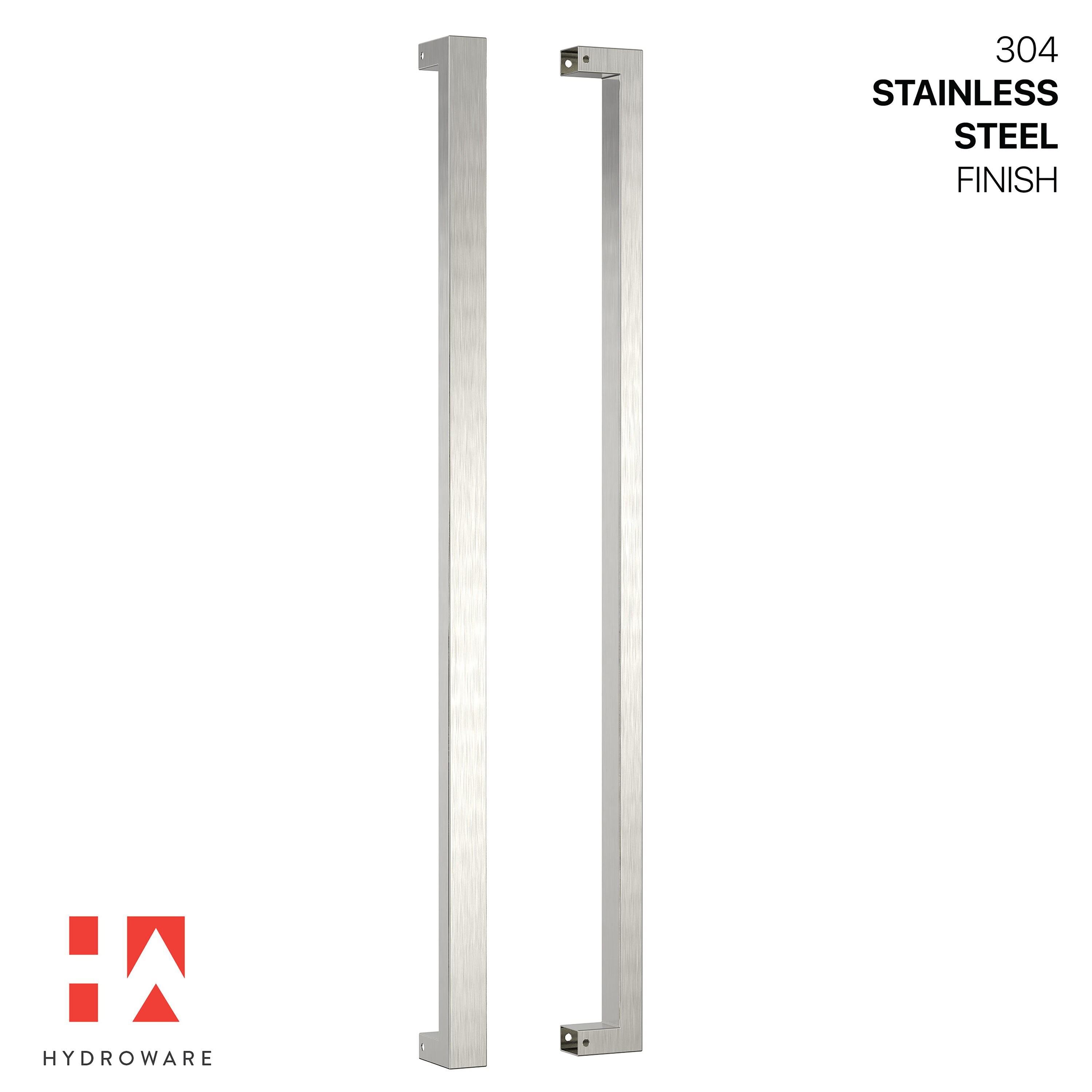 48 Inch Brushed Stainless Steel Contemporary Door Handle Set