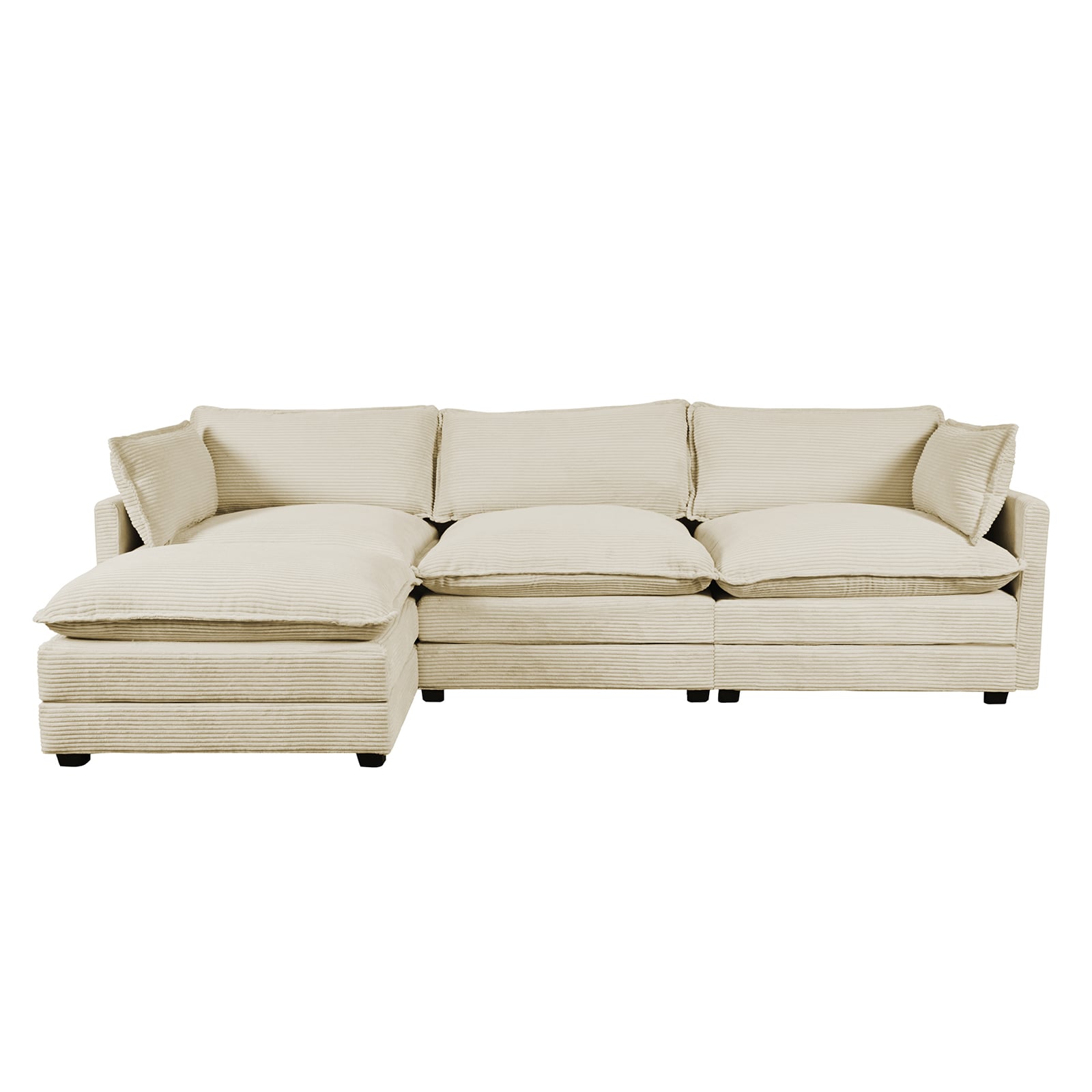 JEAREY JE-XNELD-3-BE Sectional sofa 101.6-Inches Modern Beige 4 -seater Sectional