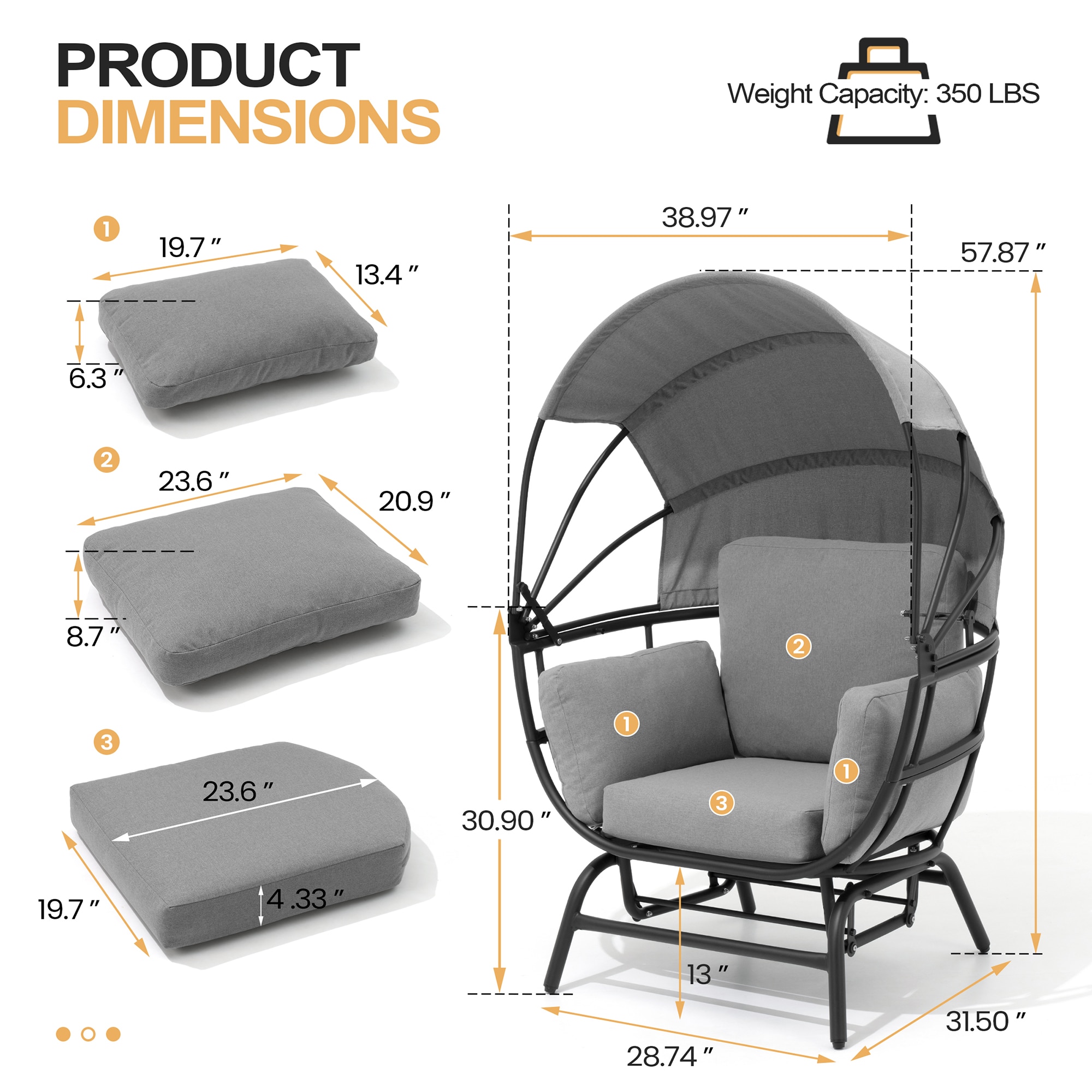 Crestlive Products CL-DC205BGG Patio-Chairs - View #3