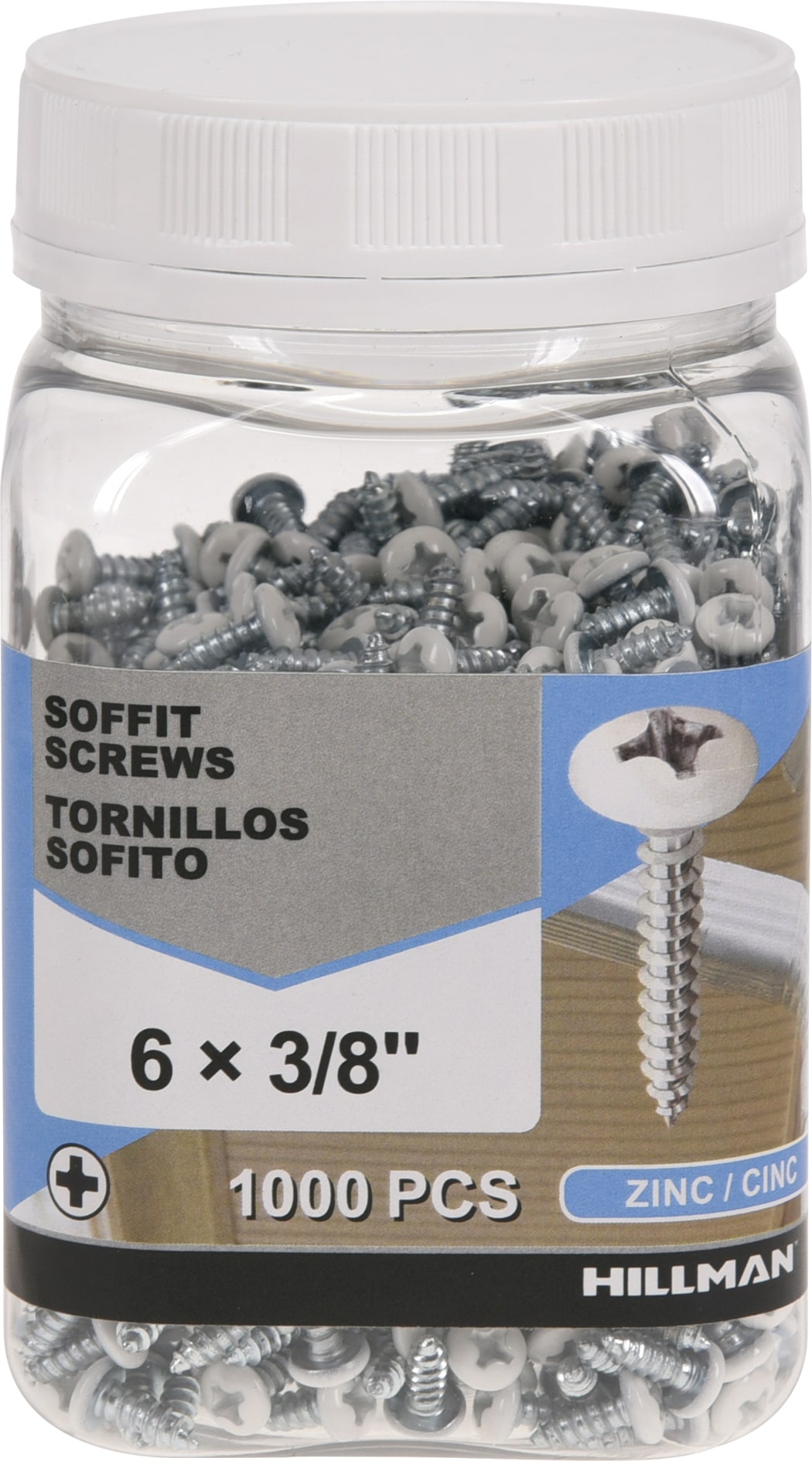 Hillman #6 x 3/8-in Phillips-Drive Soffit Screws (1000-Count) in the  Specialty Screws department at