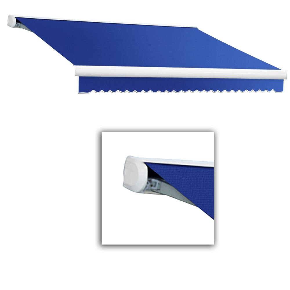 Awntech KWM20-L-BB Key West 240-Inches Wide x 120-Inches Projection x 10-Inches Height Fabric Bright Blue Solid Manual Retractable Patio Awning