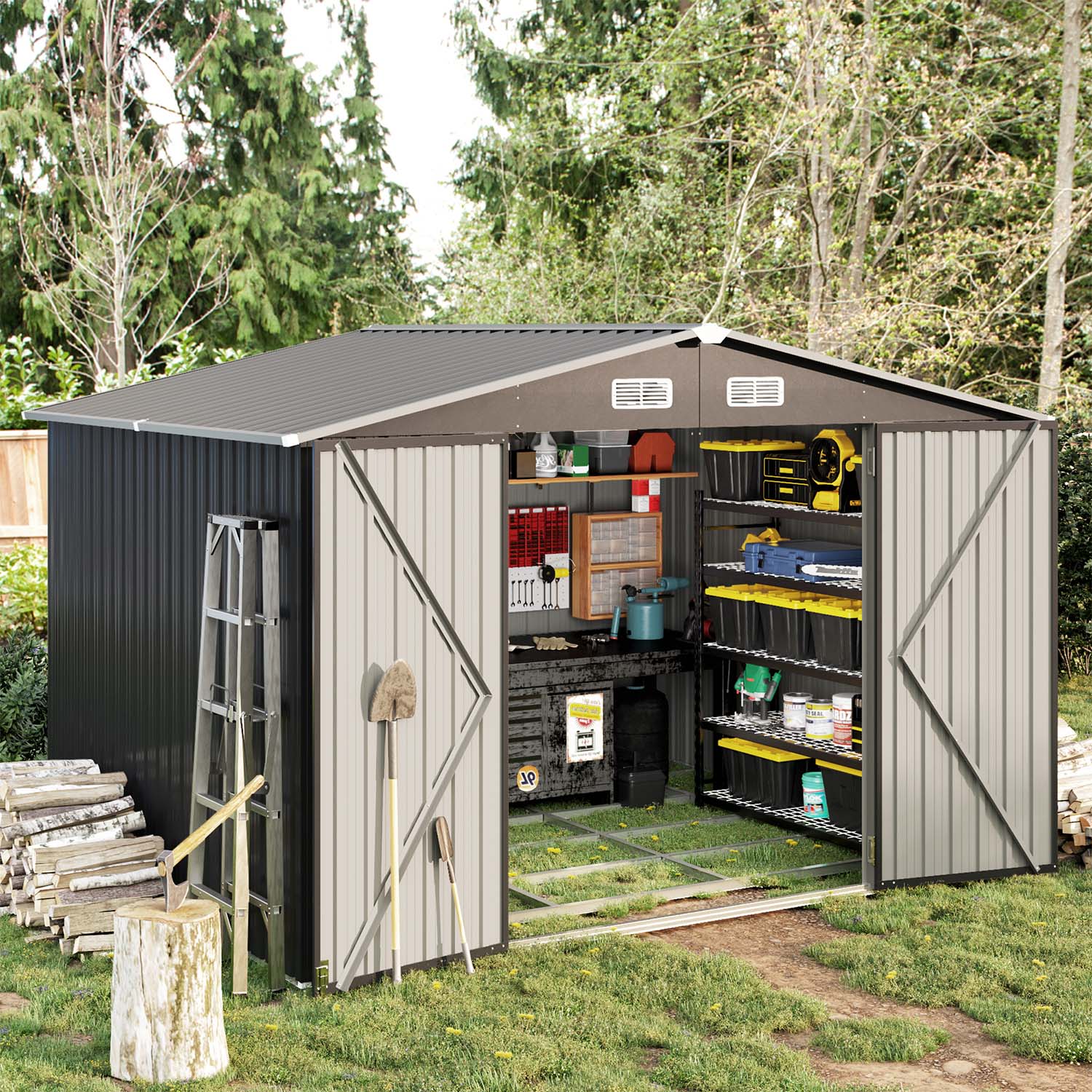 AOXUN AX-03808B Metal-Storage-Buildings-Sheds - View #8