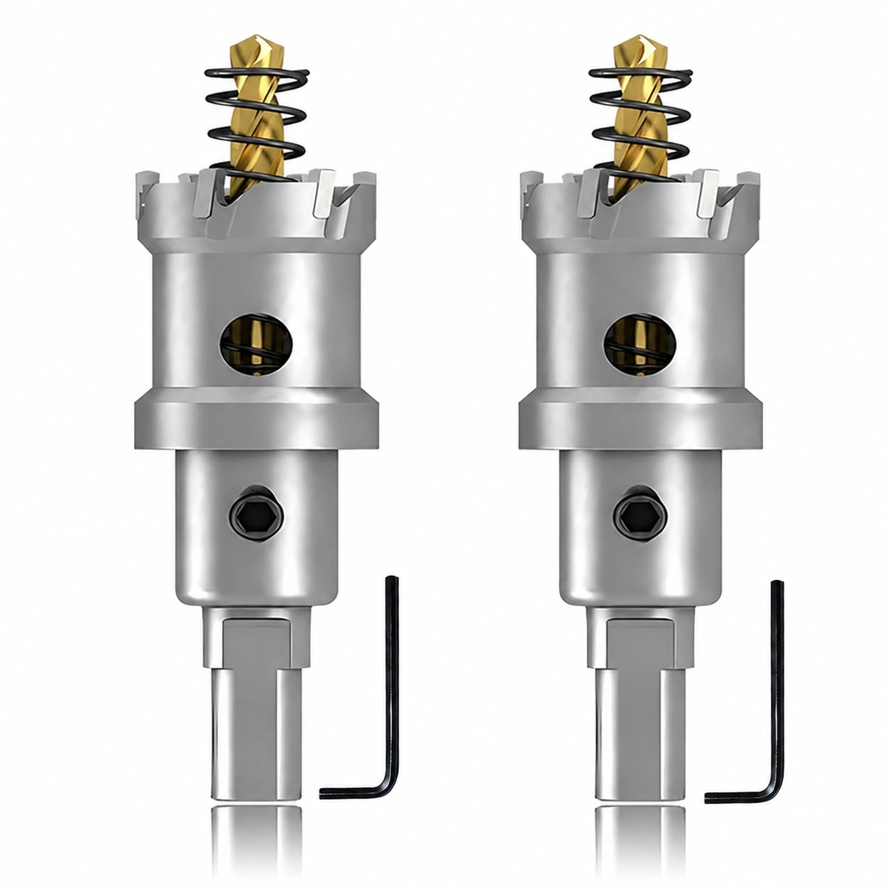SenQWFa  2 Pack One Inch TCT Hole Saws for Hard Metal Heavy Duty Tungsten Carbide Tipped Hole Cutters with Spring Loaded Pilot Drill Bits