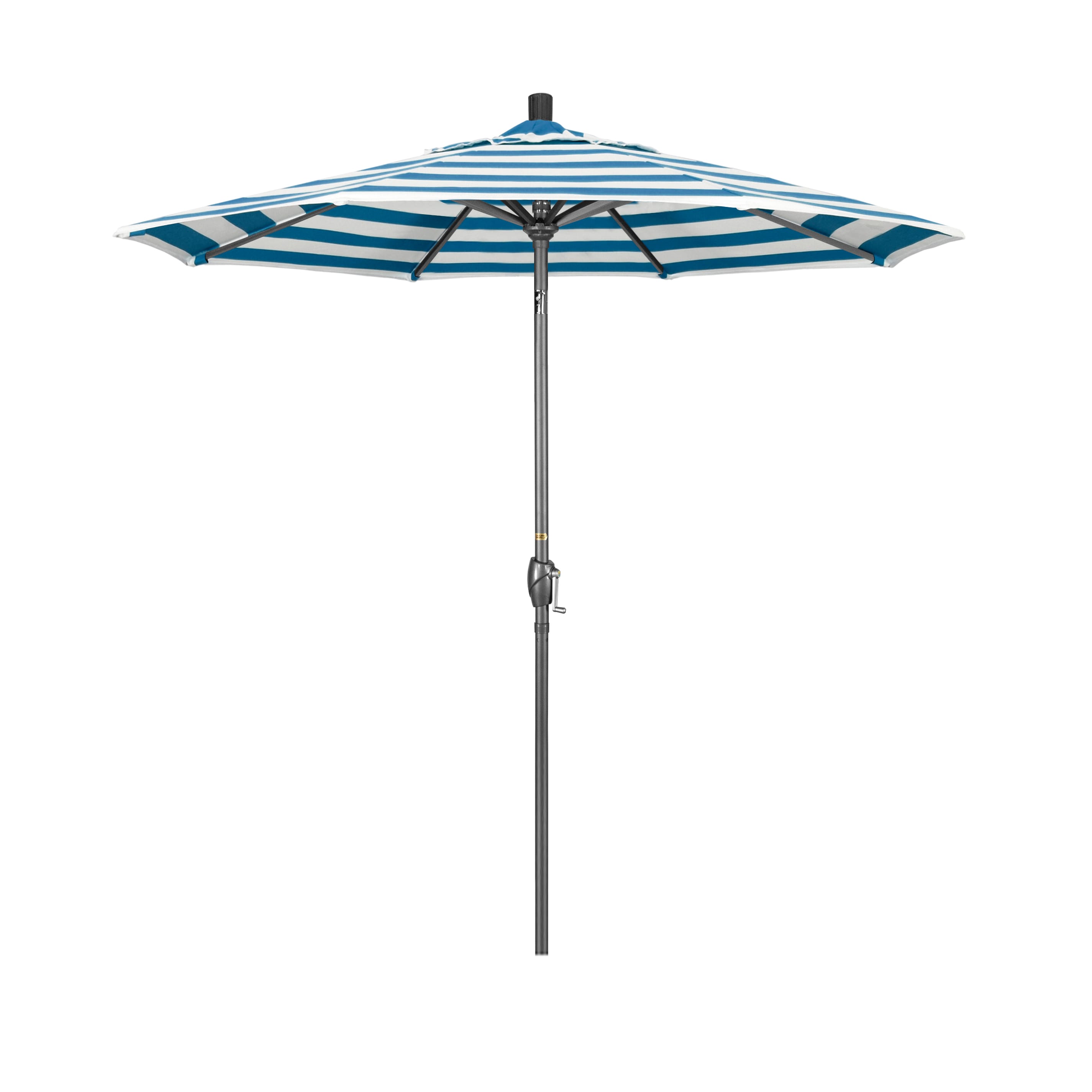 California Umbrella GSPT758010-58029 7.5-Feet Aluminum Blue Push-button Tilt Market Patio Umbrella