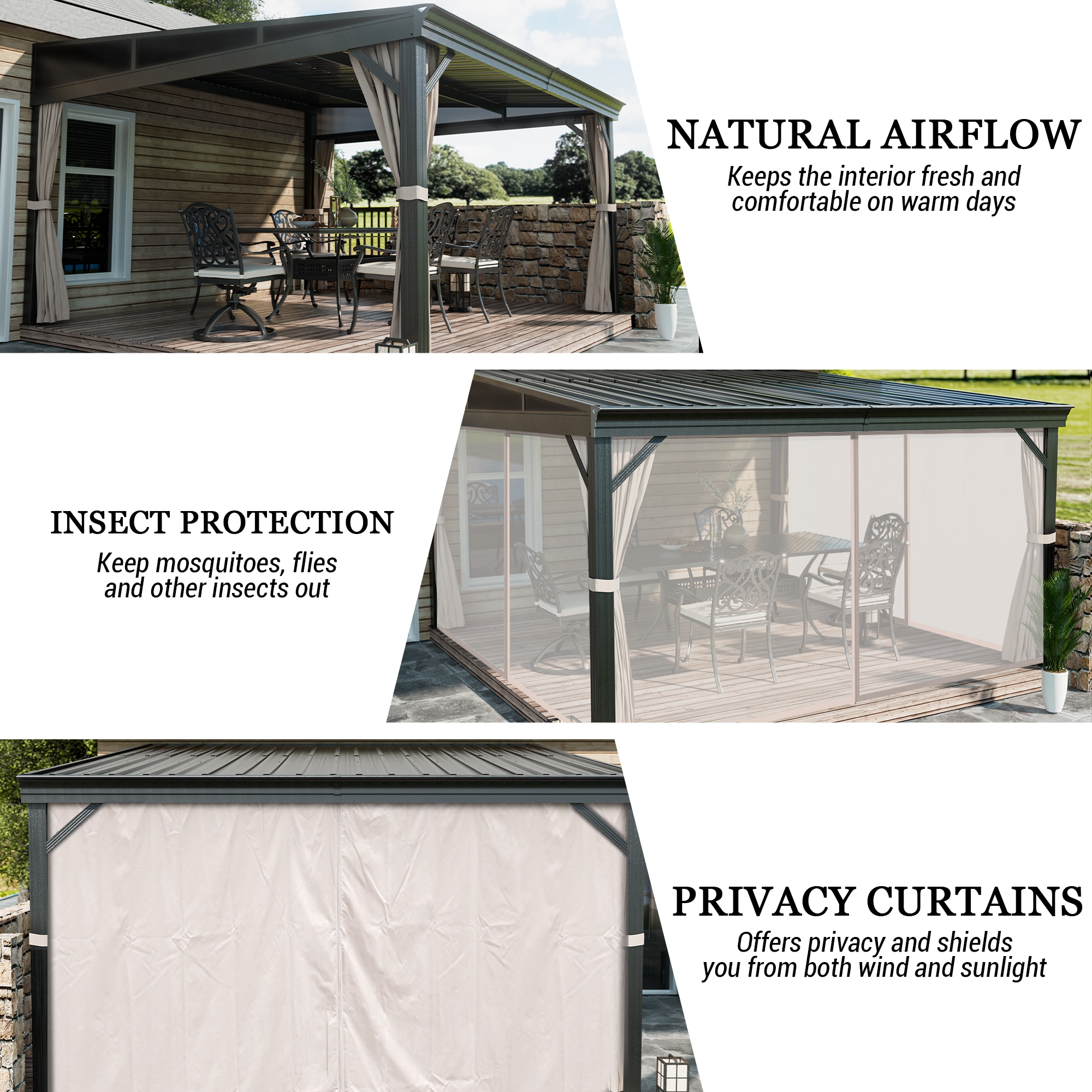 Clihome CL-06LYKQ1014B Wood-Resin-Gazebos - View #15