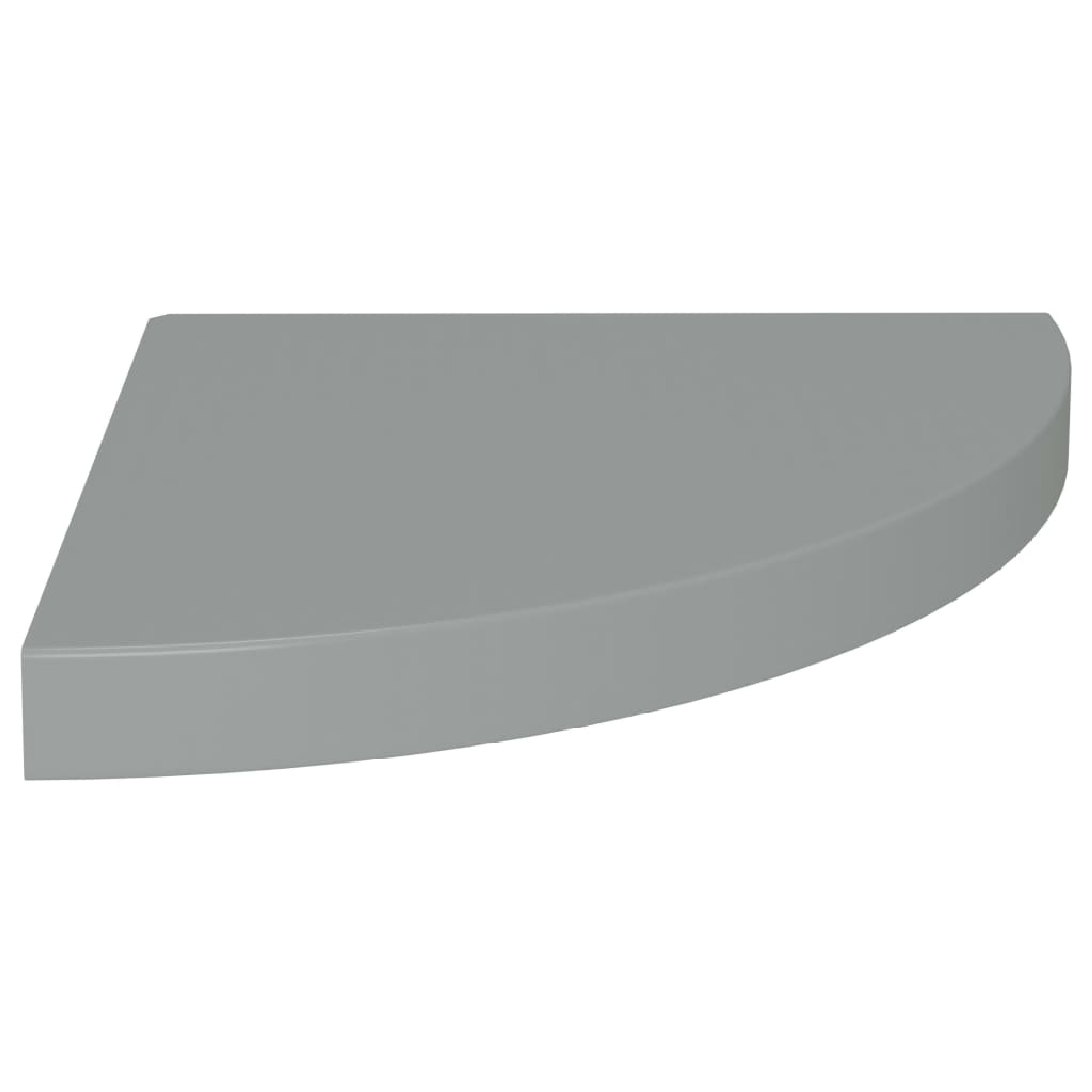Benzara Phoebs 138 in W x 15 in H x 138 in D Wood Triangle Floating Corner Wall Shelf in Gray