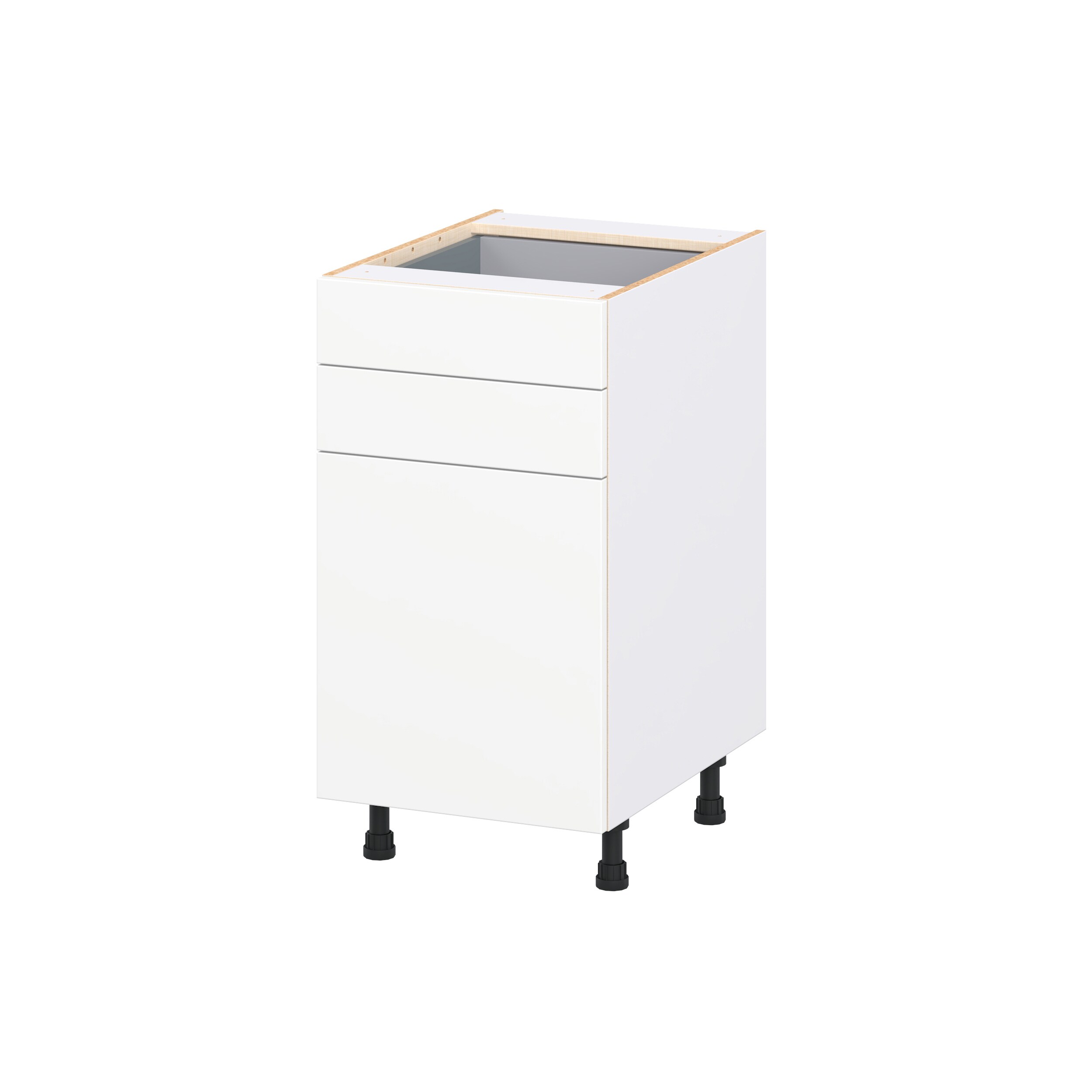 Hugo&Borg Lasalle 18-in W x 34.5-in H x 24.5-in D Bright White Slab Laminate Base Fully Assembled Cabinet Flat Panel Slab