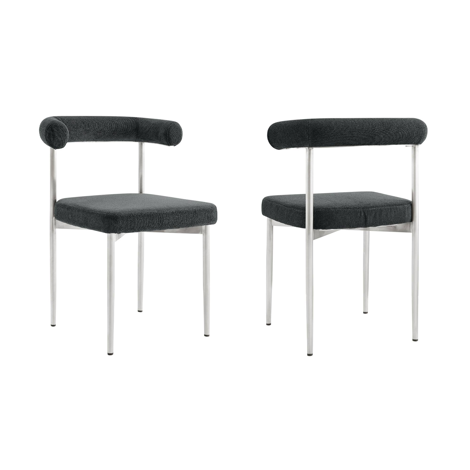 Armen Living LCSNSIBSCH Set of 2 Contemporary/Modern Synthetic Upholstered Dining Side Chair (Metal Frame)