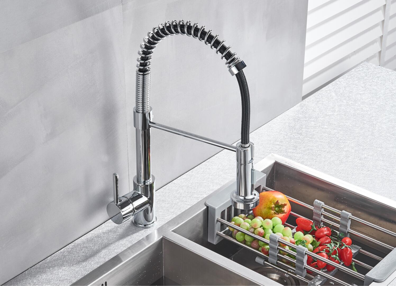 LOVMOR SF-J-W153367664 Single Handle Pull Down Sprayer Kitchen Sink Faucet