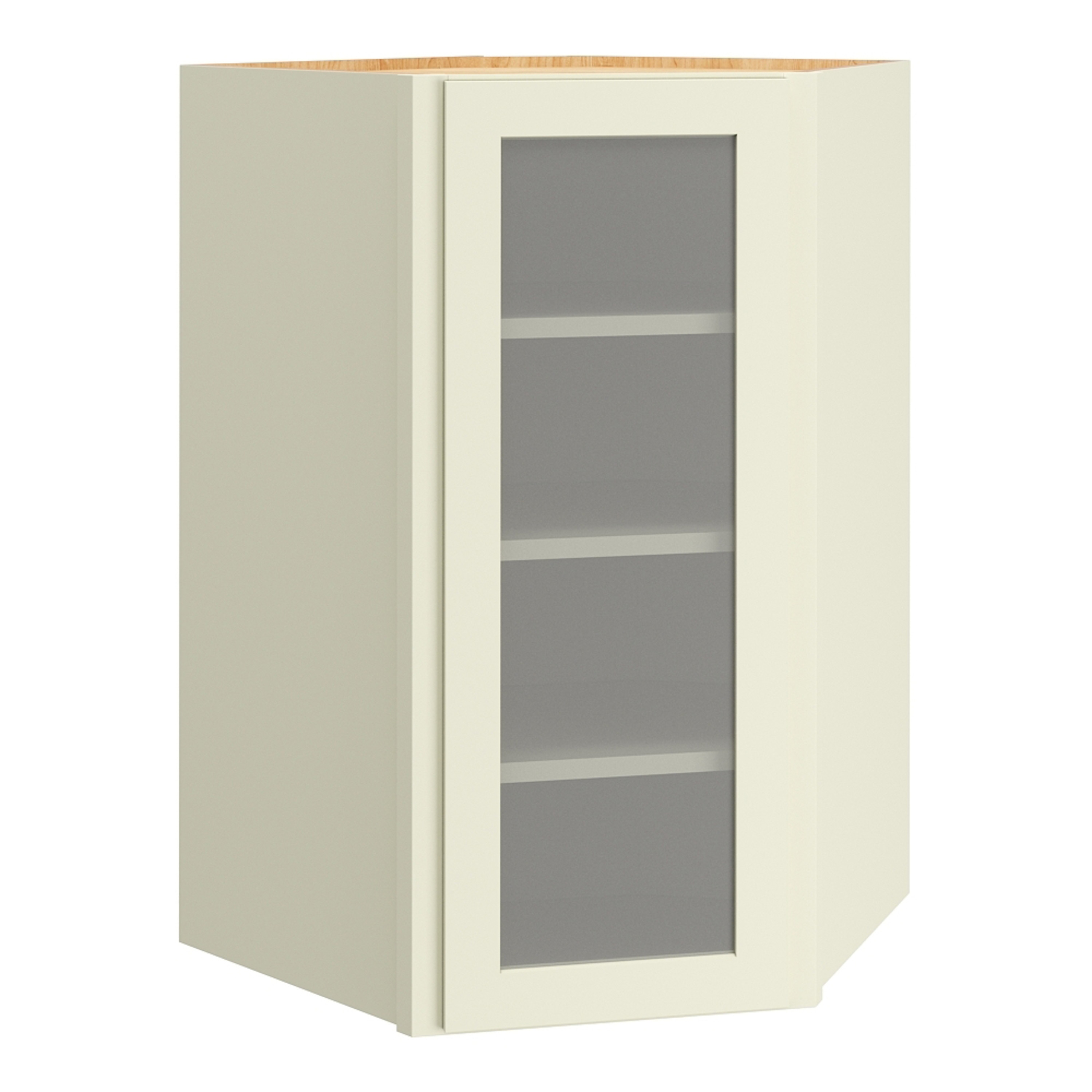 Diamond Express Jamestown 24-in W x 39-in H x 24-in D Steam Painted Diagonal Corner Wall Fully Assembled Plywood Cabinet Cut for Glass Shaker