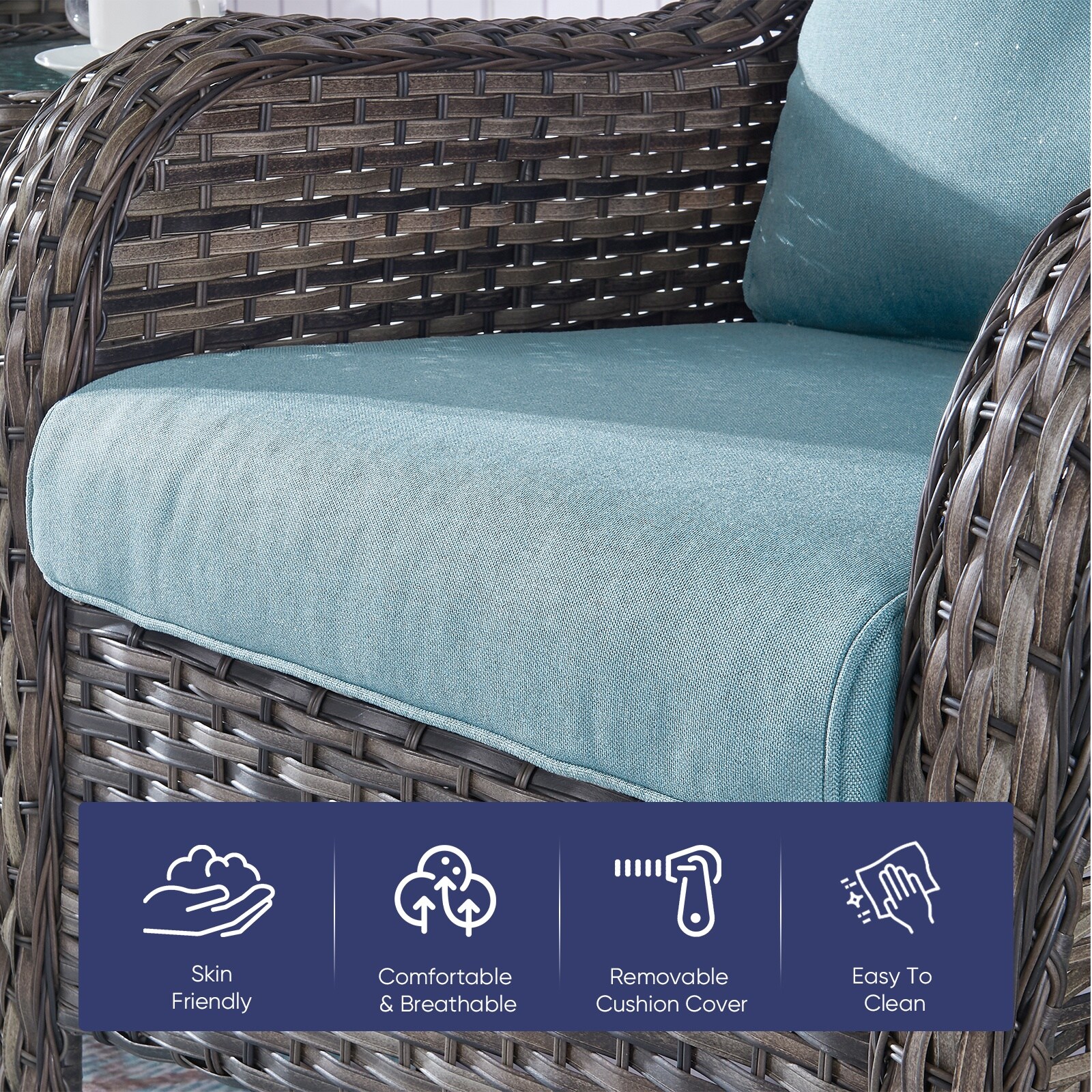 Pocassy PJZBD06-4AA Patio-Furniture-Cushions - View #5