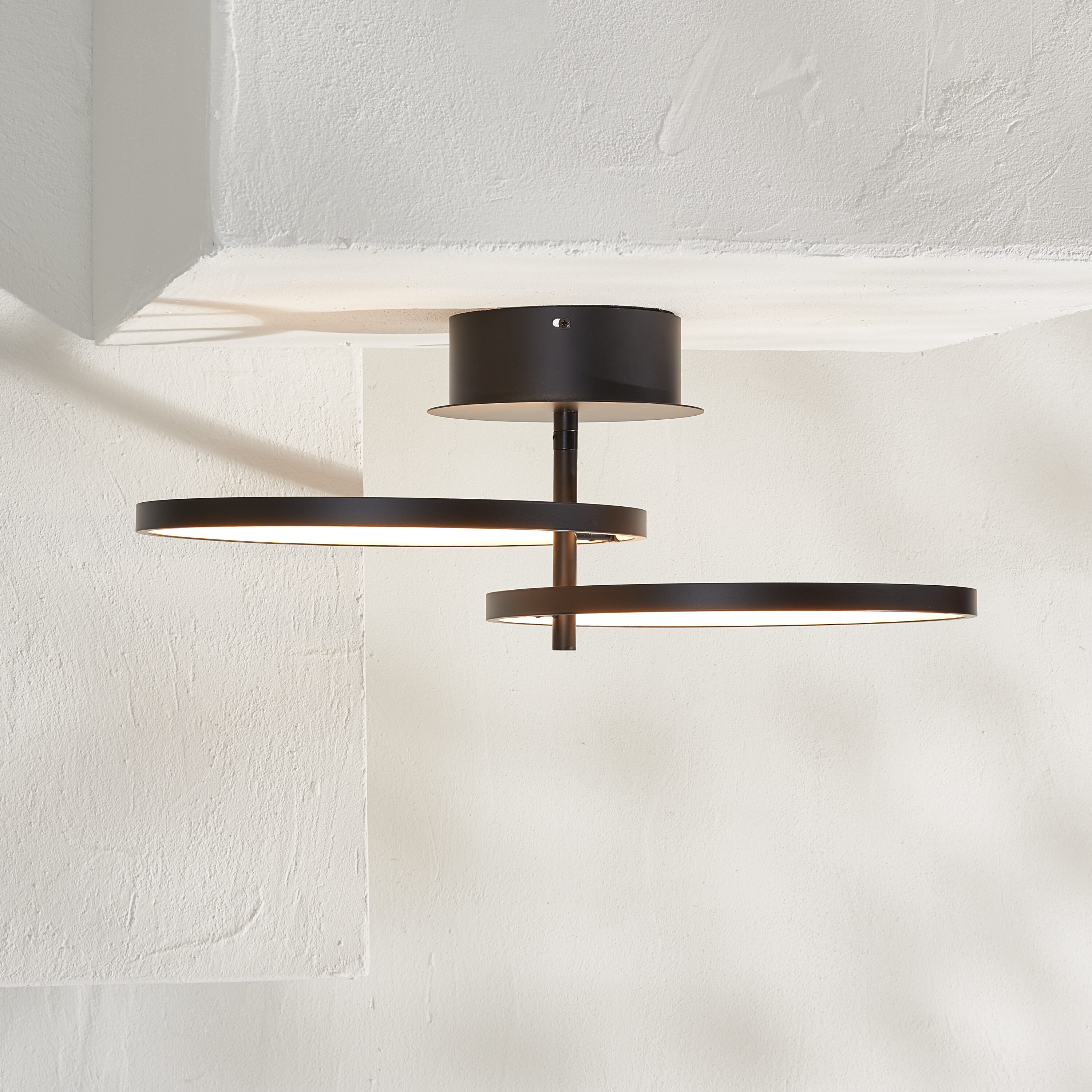 Reyah Matte Black Aluminum LED Flush Mount Light