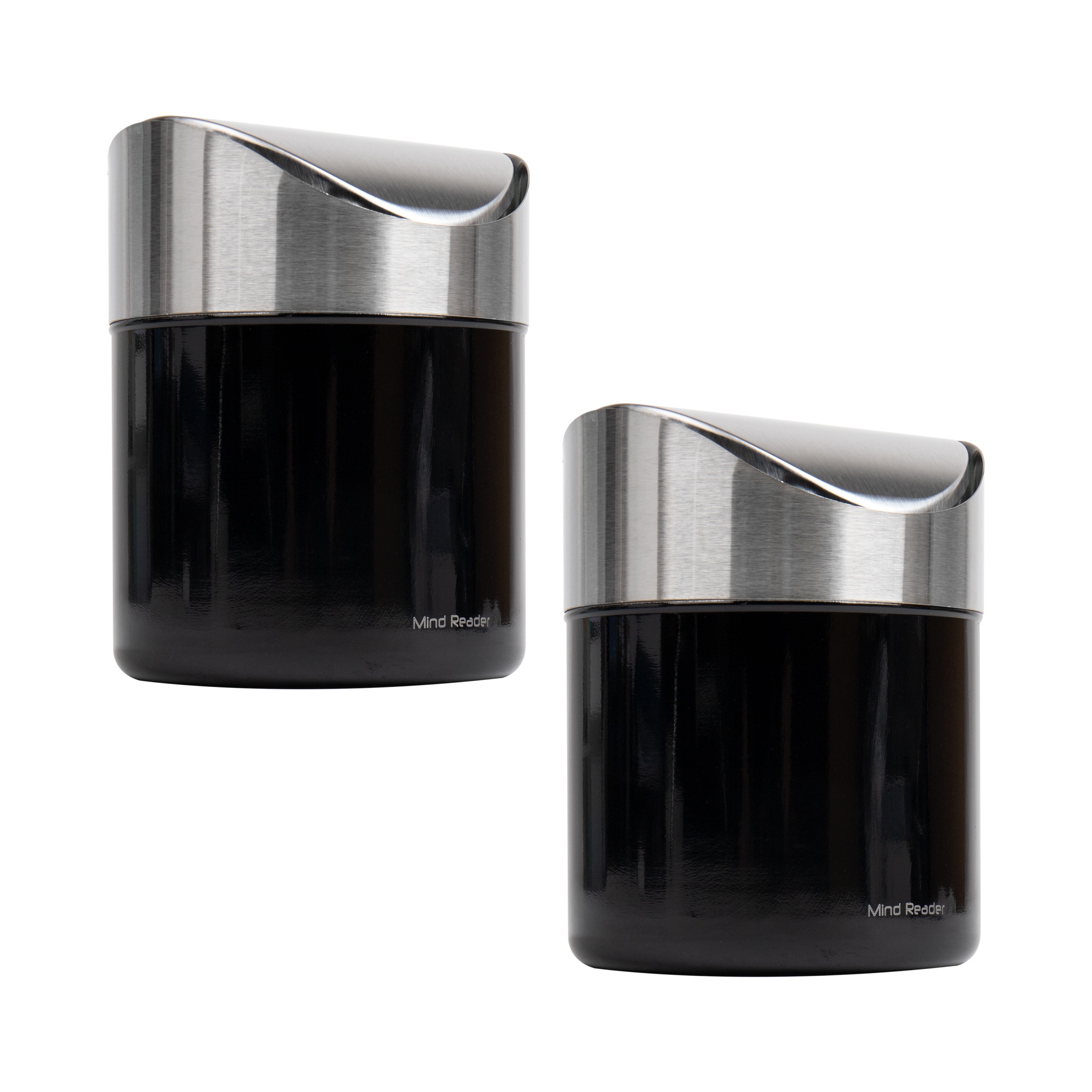 Mind Reader 2GARBASK-BLK 0.4-Gallon Black Indoor Recycling Bin