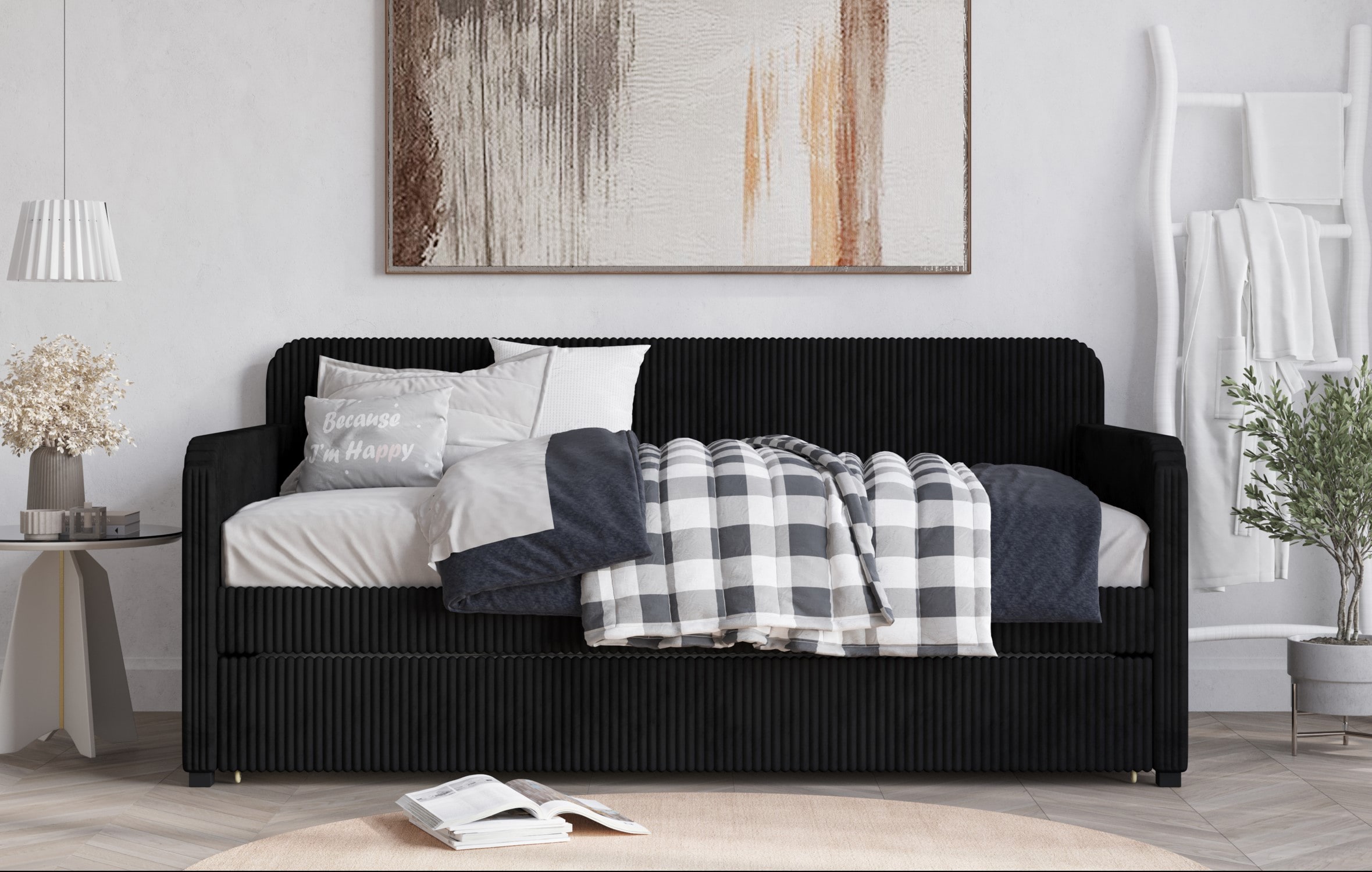 Home Design 50022-031 Melissa Black Twin Wood Daybed Bed