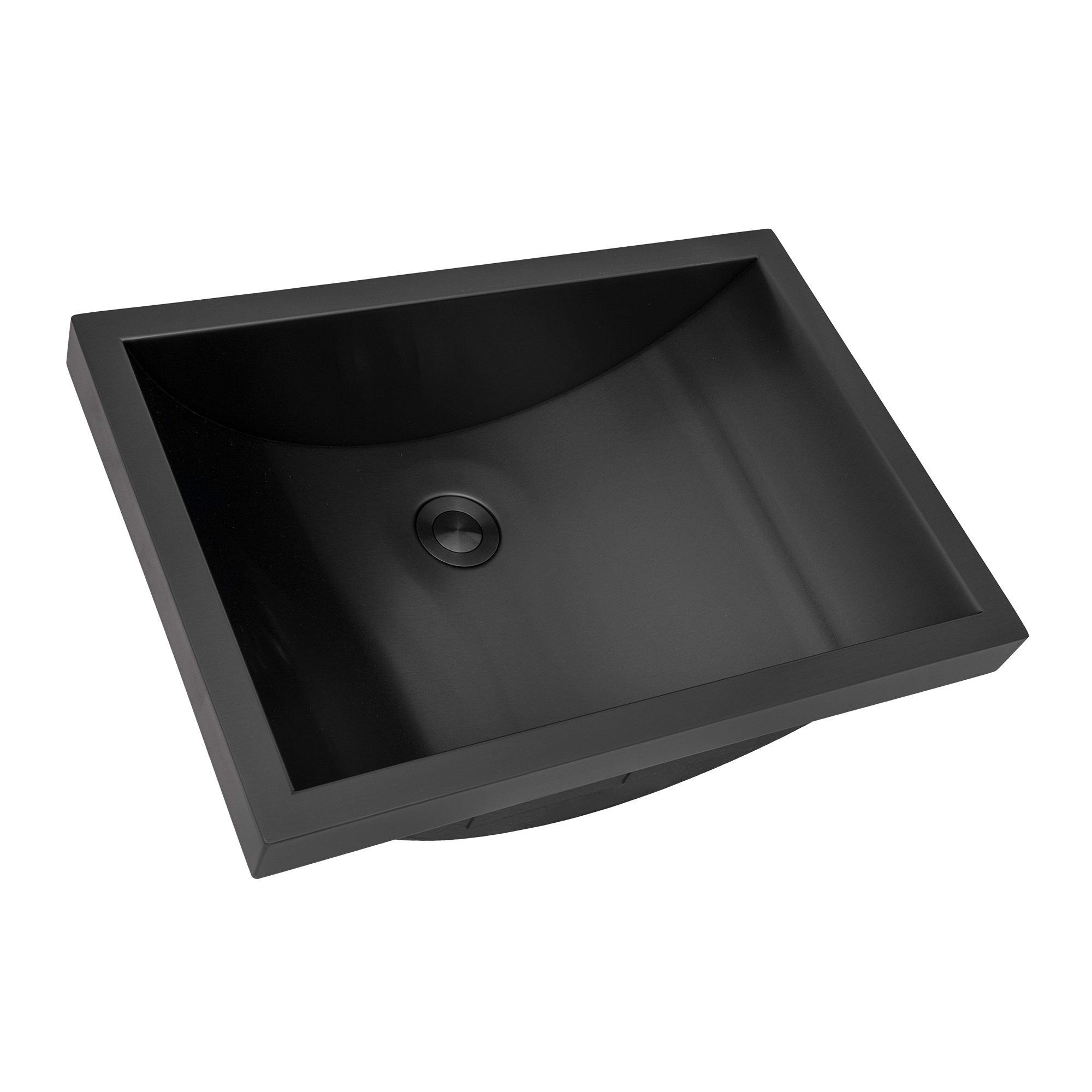 Ruvati RVH6211BL Ariaso Stainless steel Semi-recessed Rectangular Modern Gunmetal Black Bathroom Sink with Drain Included ( 20-Inches x 14-Inches )