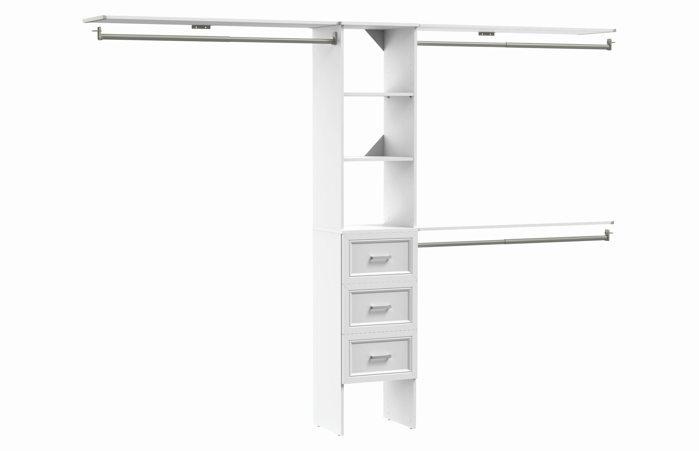 ClosetMaid BrightWood 9.41-ft to 9.41-ft W Reach-in White Solid Shelving Wood Closet System