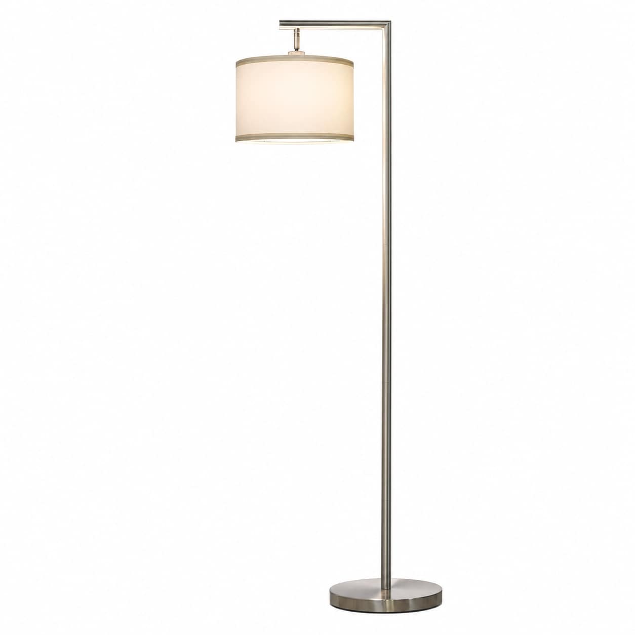 Aoibox  Brushed Nickel Dimmable Floor Lamp with Adjustable White Shade 67 in Tall Modern Reading Light 9W LED