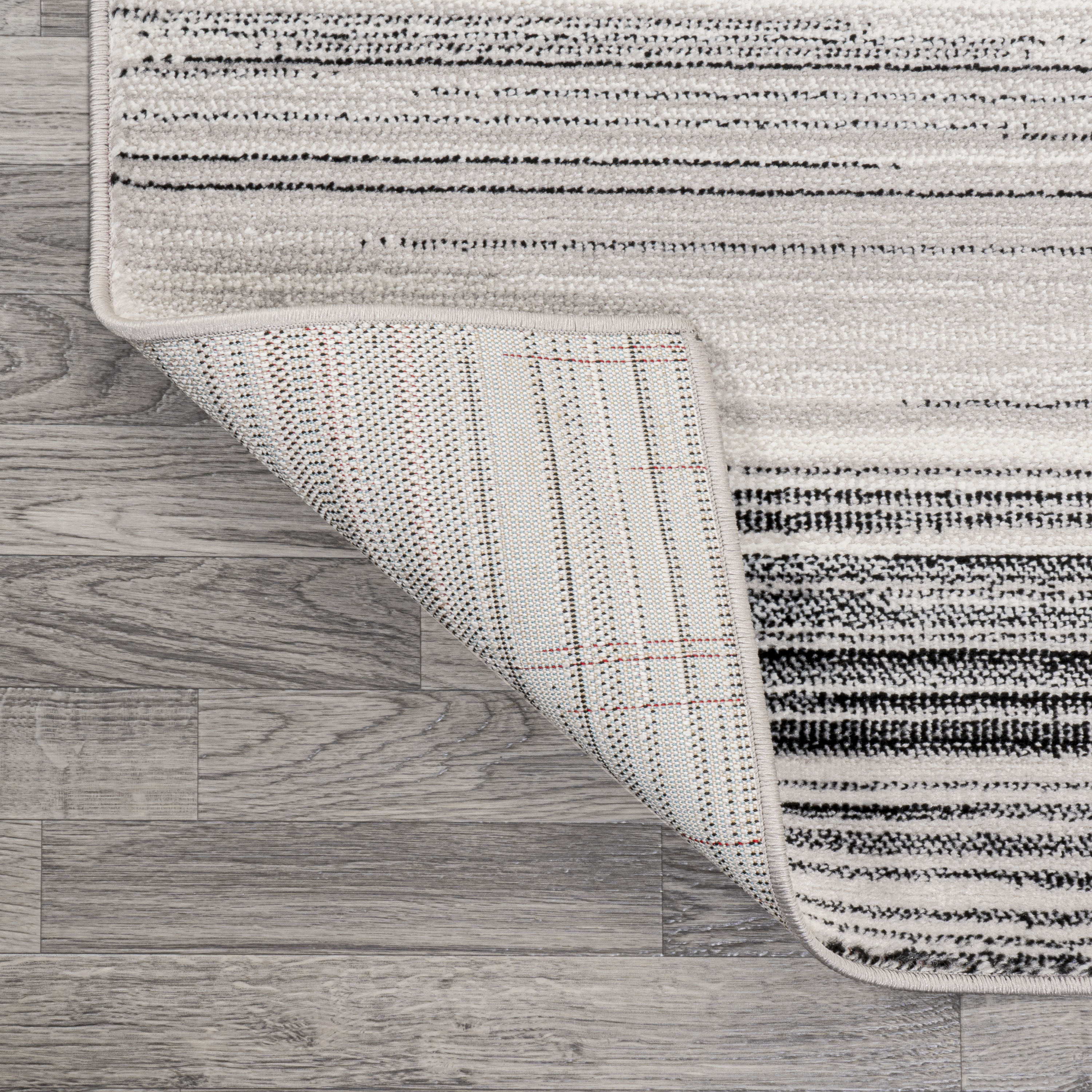 Austin Gradient Striped Gray Synthetic 4' x 6' Area Rug