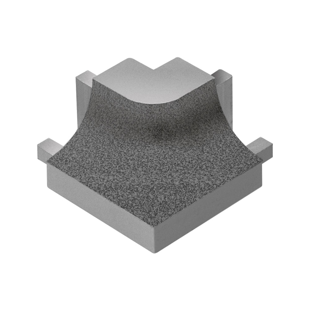 Schluter Systems E90/AHK1S/TSSG Dilex-AHK 0.5-in W x 1.0-in L Stone grey textured color-coated aluminum Aluminum Outside corner Tile Edge Trim