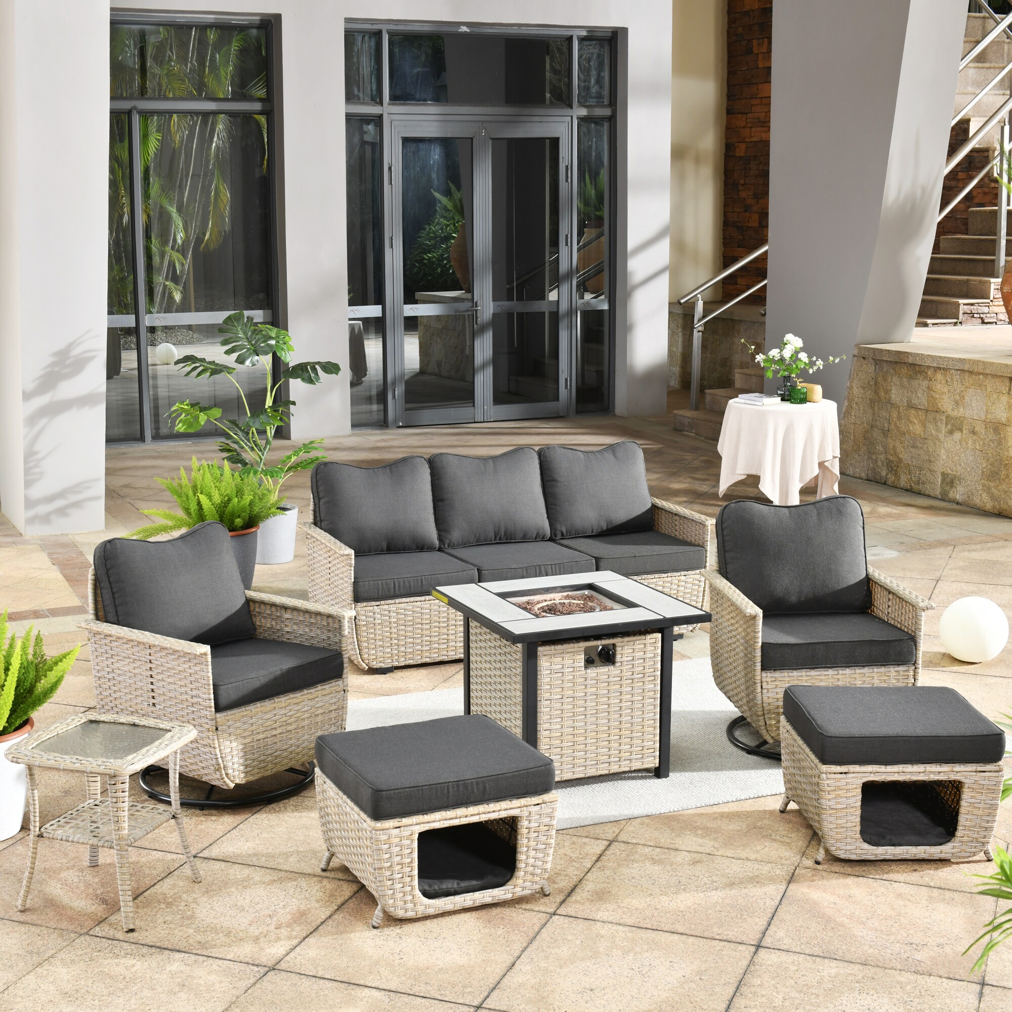Pouuin SYZCAT1007 Patio-Conversation-Sets - View #2