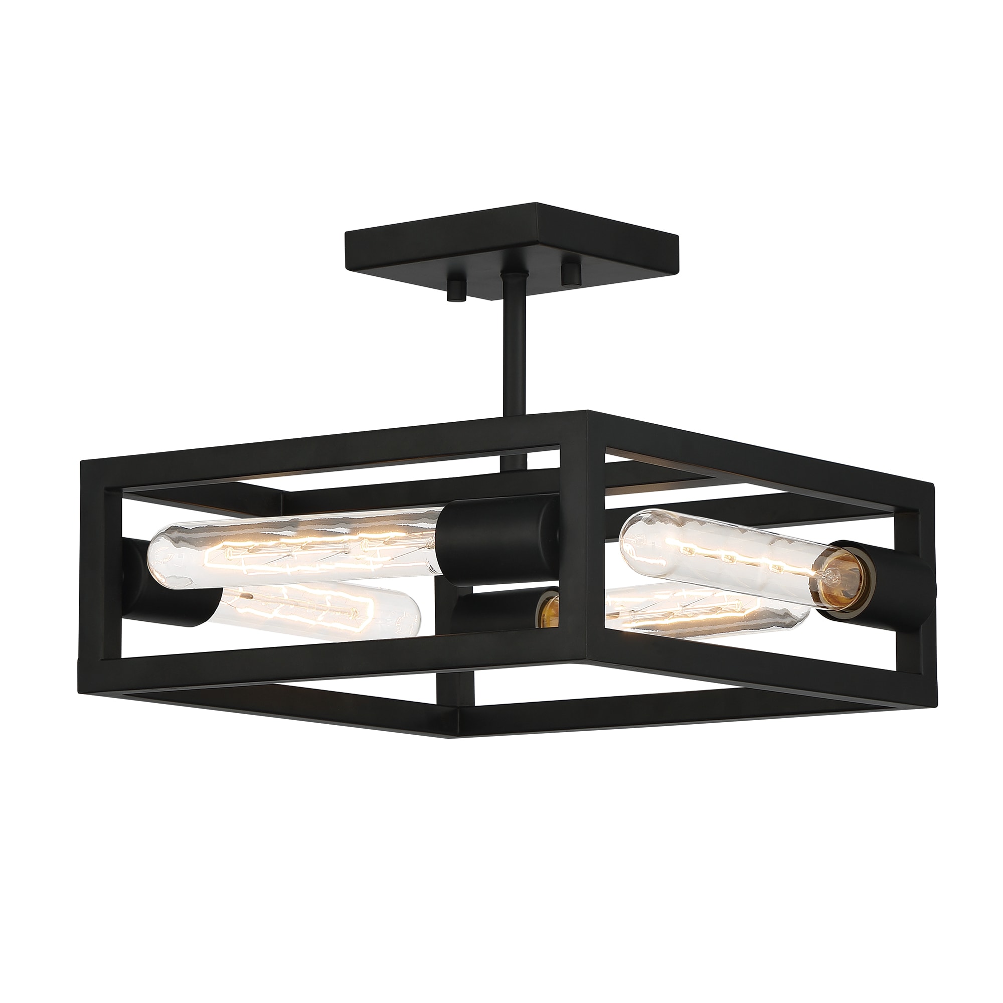 Urban Oasis Matte Black 13" Indoor/Outdoor Semi-Flush Light