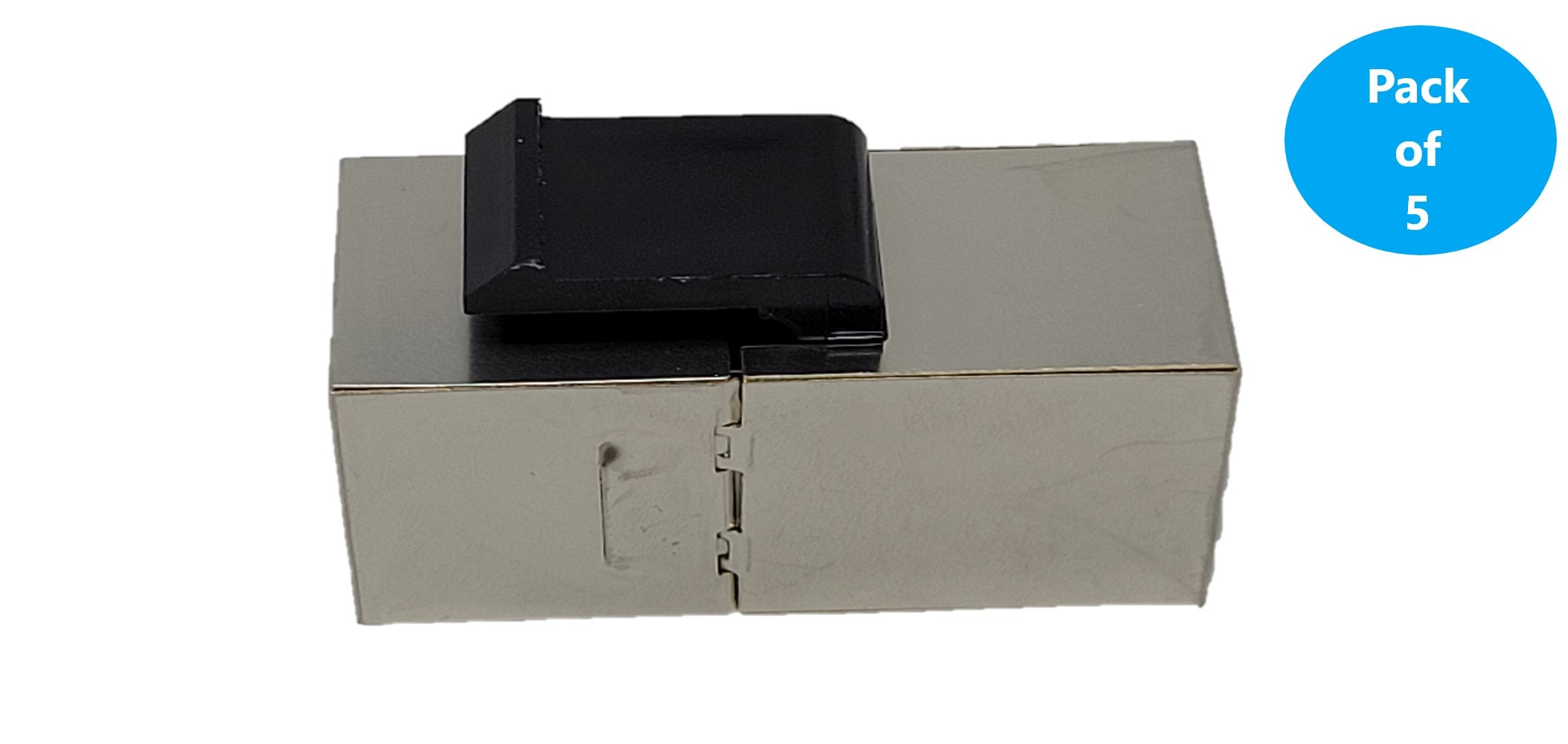 Micro Connectors C20-110L6SKY-5 RJ45 Keystone 1 -Gang Silver Metal plastic Indoor Screwless Wall Plate 5 -Pack