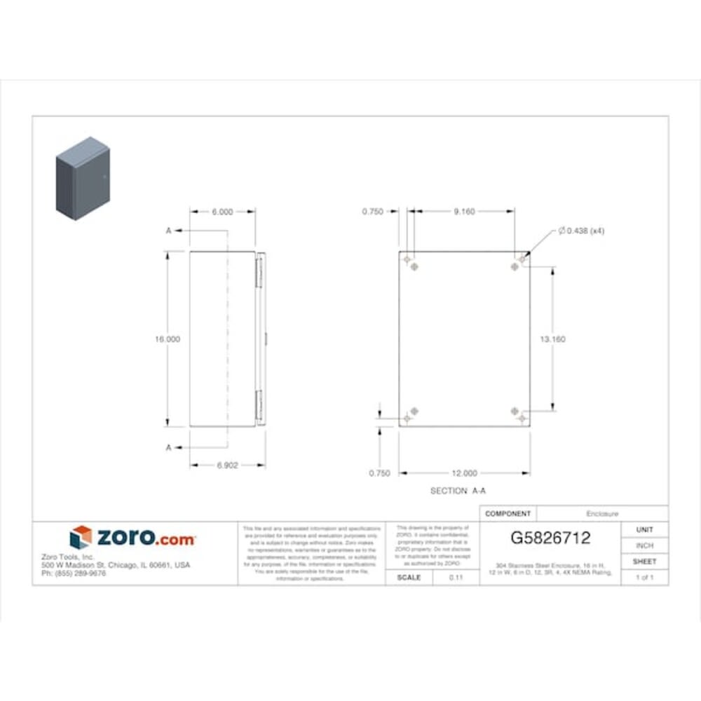 WIEGMANN 1/4 Turn Latch Electrical Enclosures 16 in H 6 in D 12 in W 12 ...