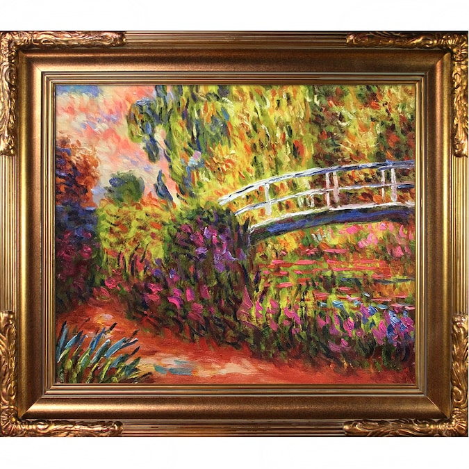 overstockArt Water Lilies Canvas Art by Monet with Florentine Gold Frame/Finish 