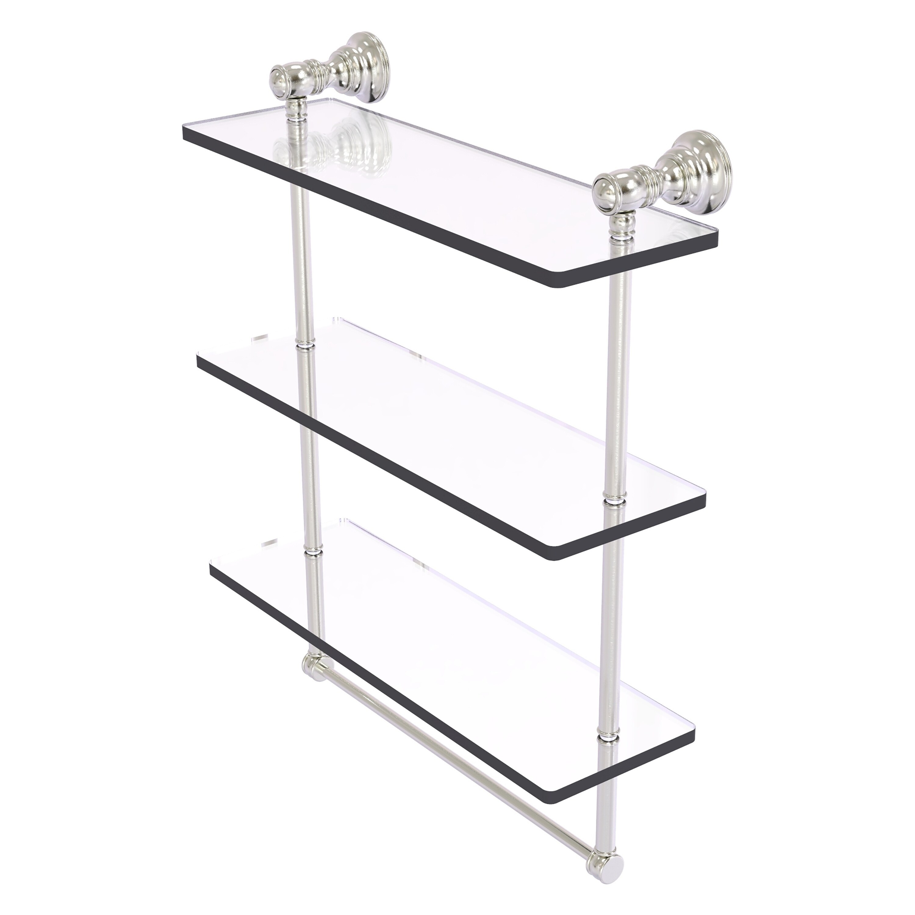 Allied Brass CL-5-16TB-SN Carolina Satin Nickel 3 -Tier Wall mount Corner Bathroom Shelf ( 16-in x 19.7-in x 5-in )