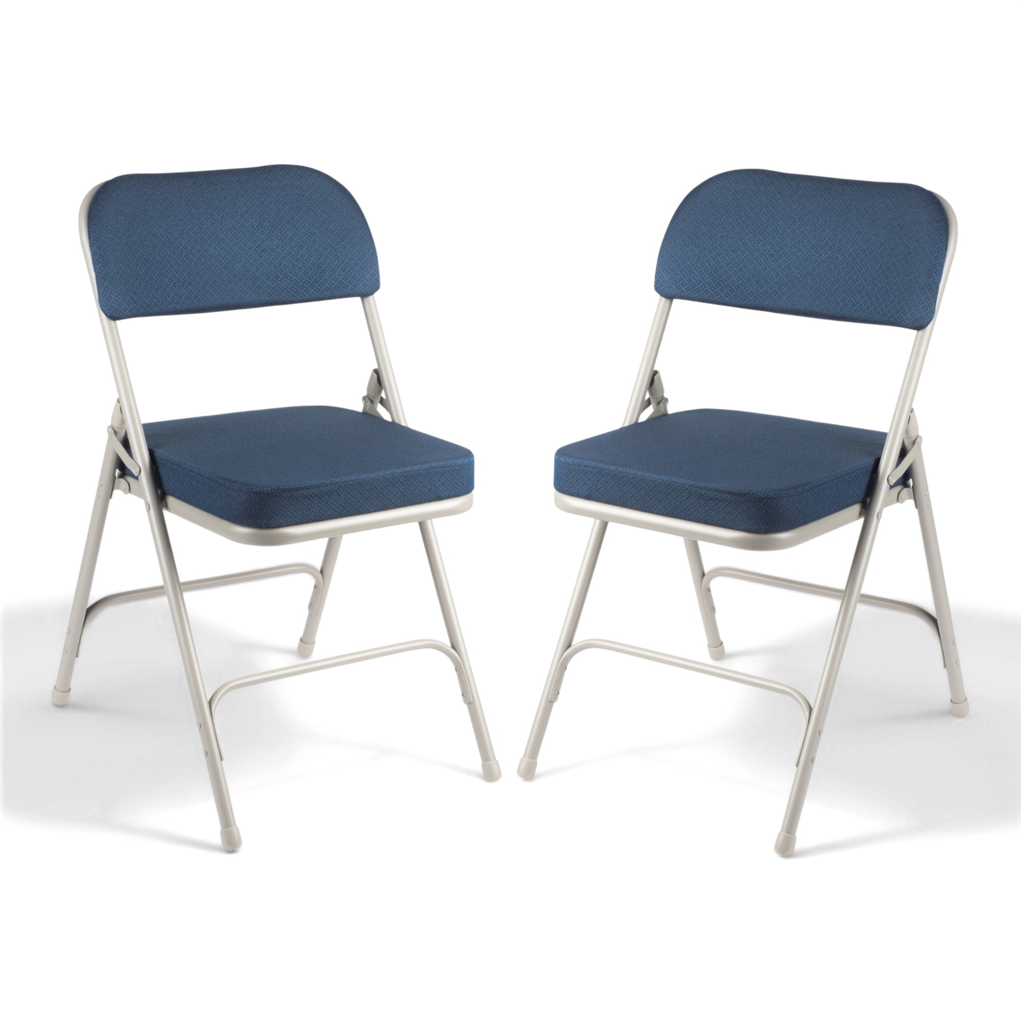 Hampden Furnishings - 2 -Pack Blue Metal Frame Padded Indoor Standard Folding Chair 300-lb Weight...