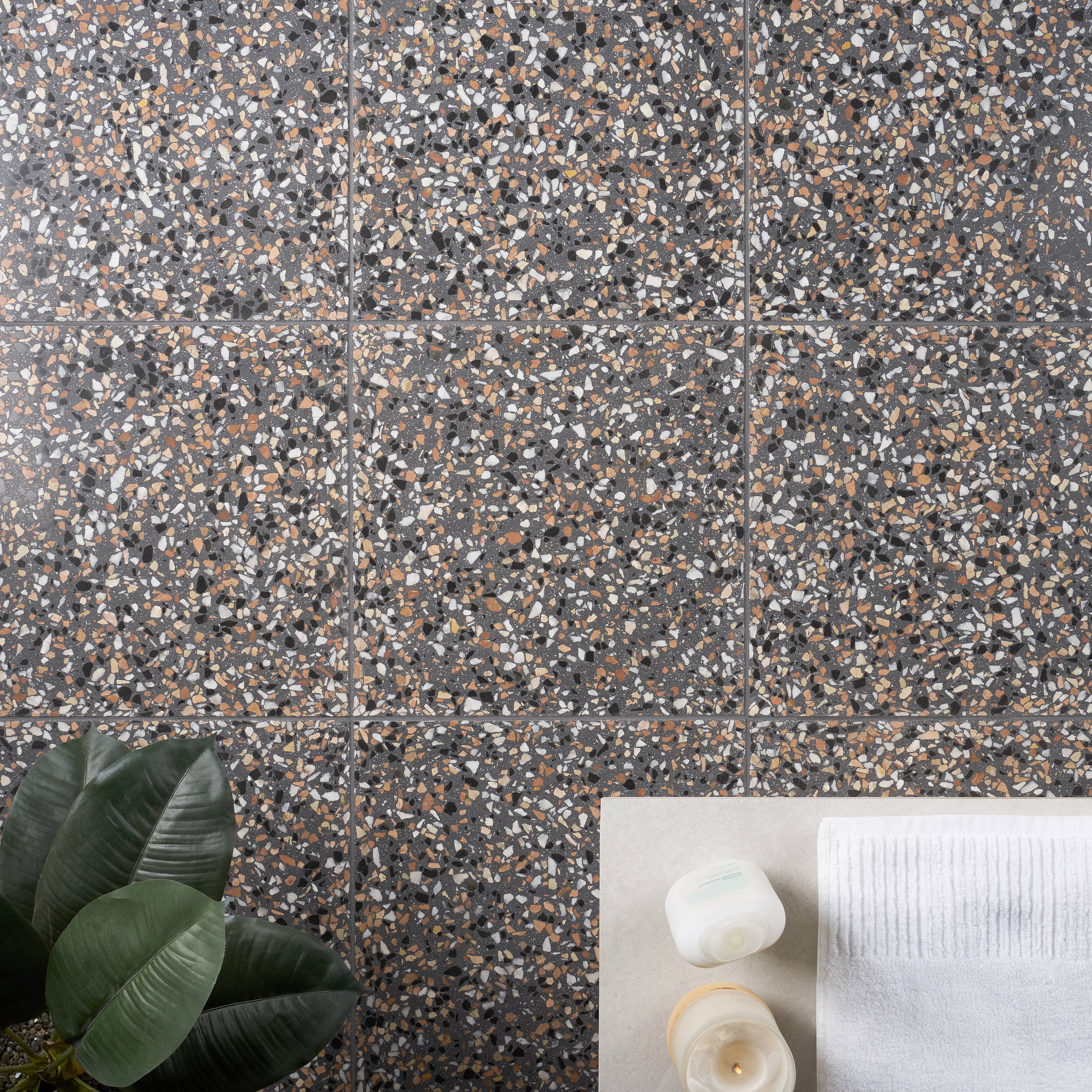 Artmore Tile Tarboro Terrazzo Paradiso 16-in x 16-in Polished Cement ...