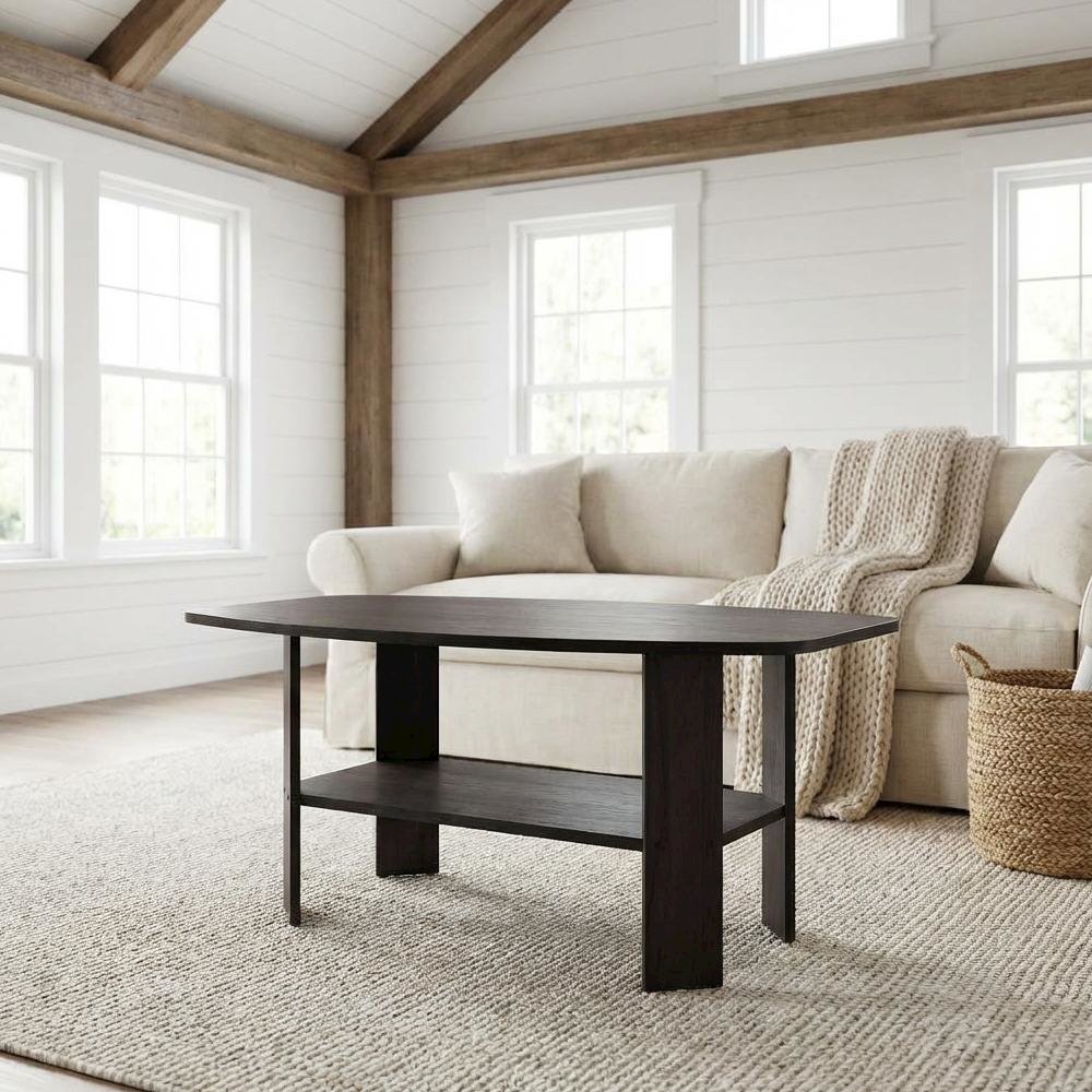Photo inspiration: Fresh Look at Furnifact Dark Walnut Coffee Table With Simple Design And Sturdy