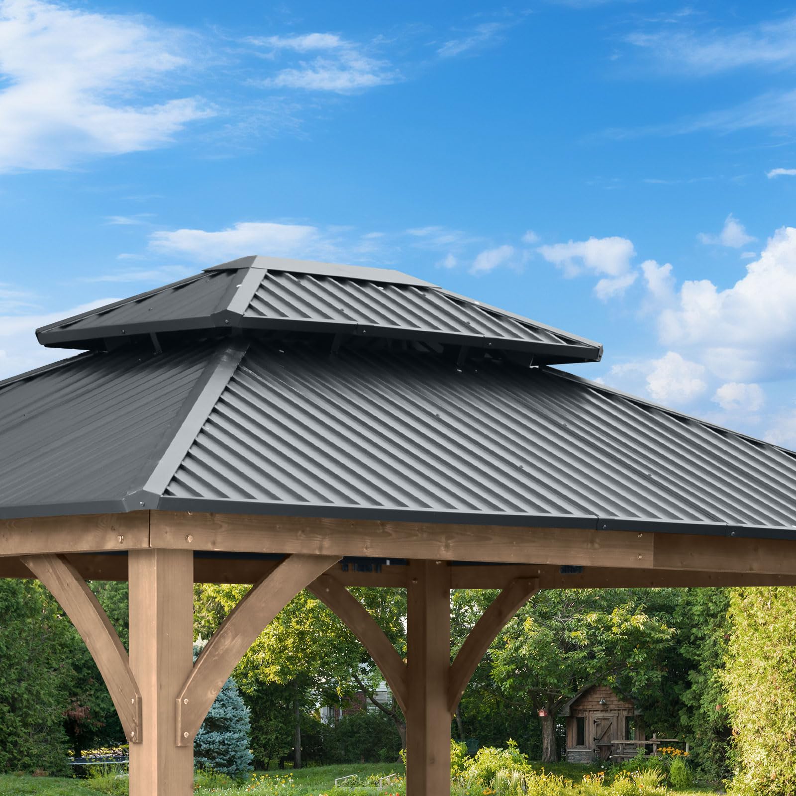 Aoodor A038-PBKGY Wood-Resin-Gazebos - View #2