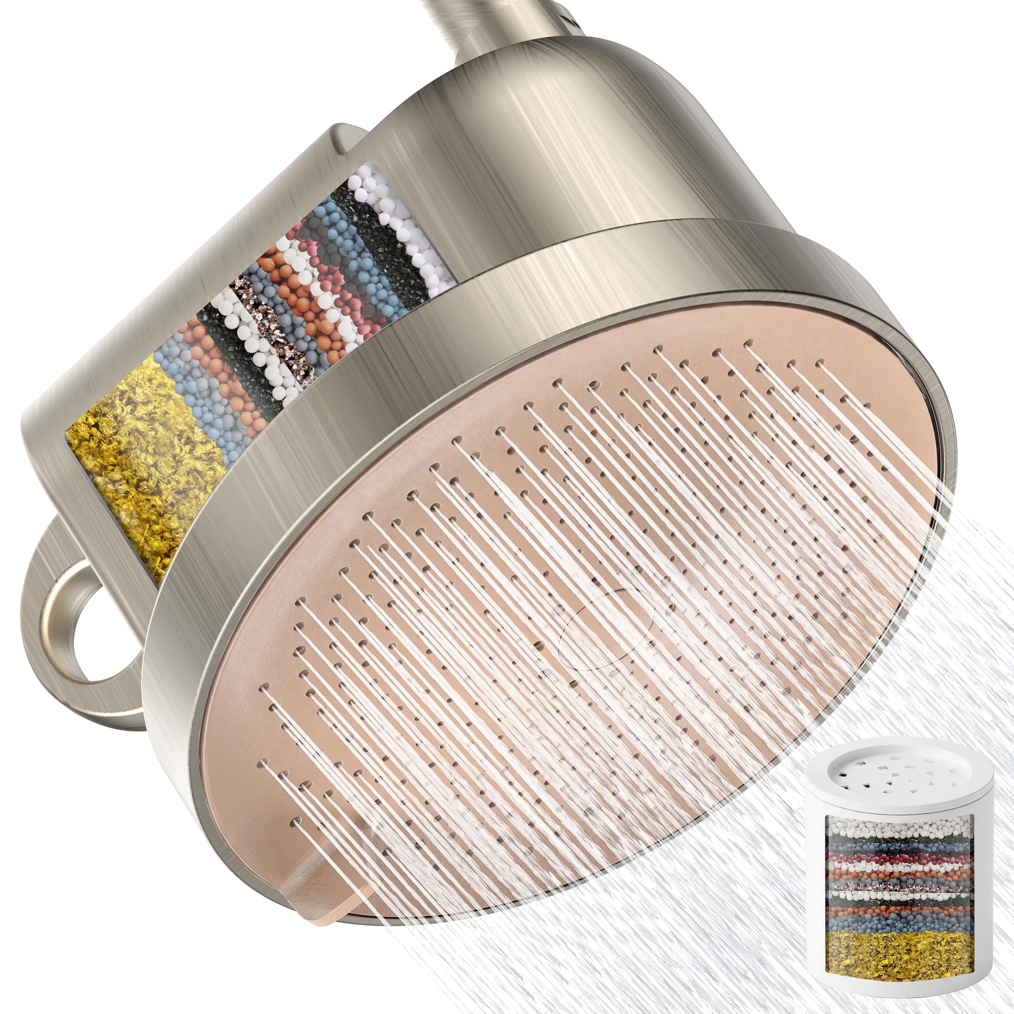 CYIKE  NSF Certified Filtered Shower Head with 5 Settings High Pressure Rain Shower Head for Hard Water Softener Easy Install and Replace