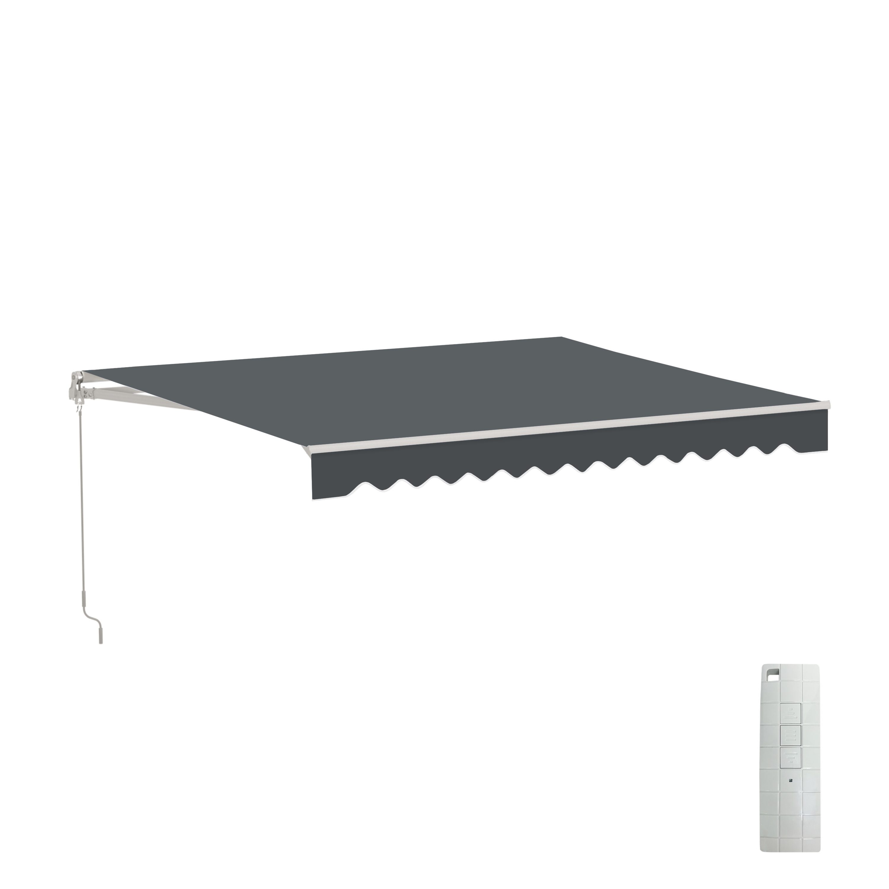 ALEKO AWM10X8GY80-LO 120-in Wide x 96-in Projection x 10-in Height Metal Gray Solid Motorized Retractable Patio Awning