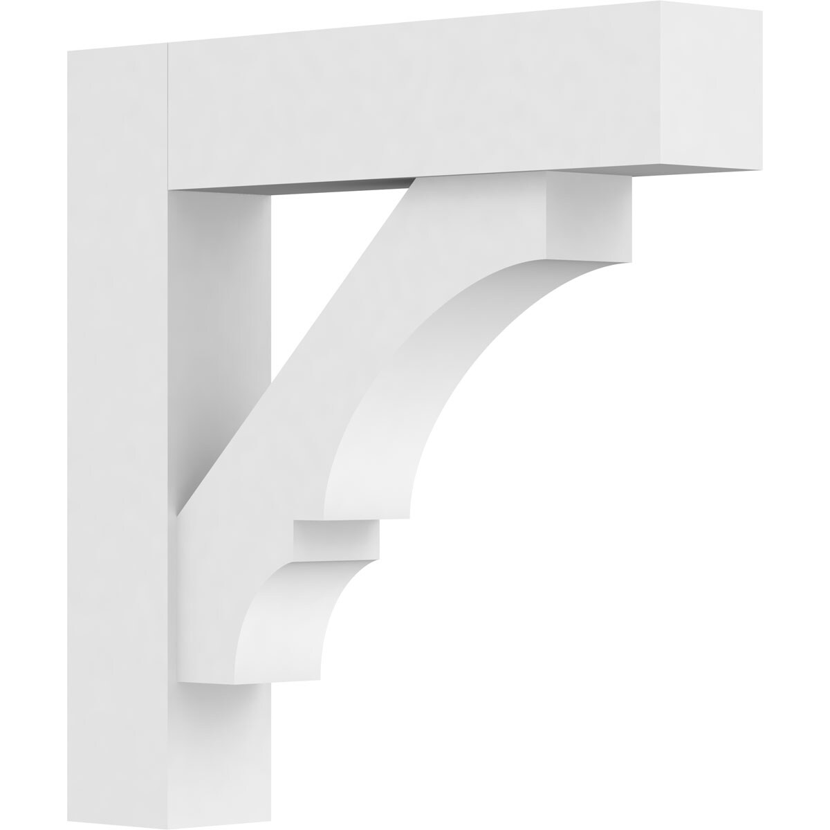 Ekena Millwork BKTP03X16X16BOA05 Standard Balboa 3-in x 16-in x 16-in White PVC Standard bracket