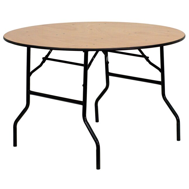 Folding Tables, 6 Ft Round Wood Folding Banquet Table