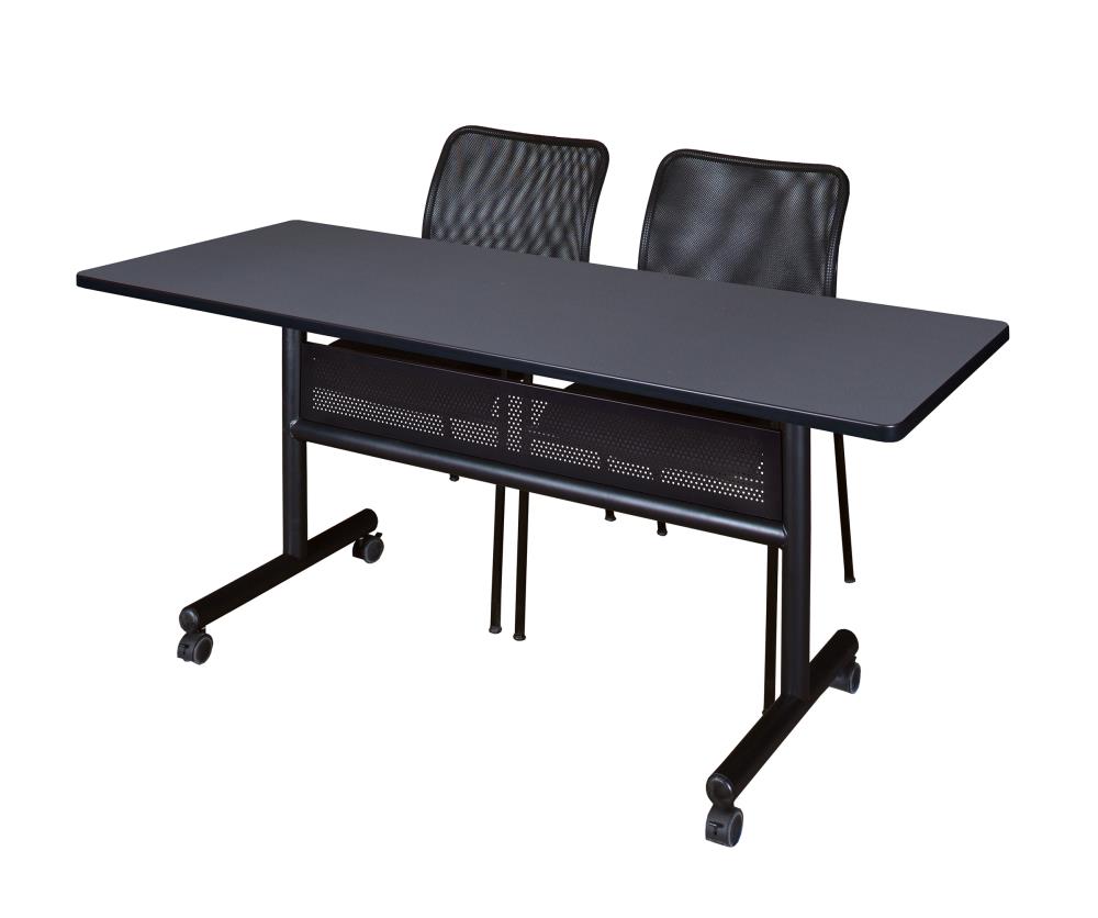 Regency MKFTM6024GY75BK Training Gray 4-Person Training Table (60-in W x 29-in H)