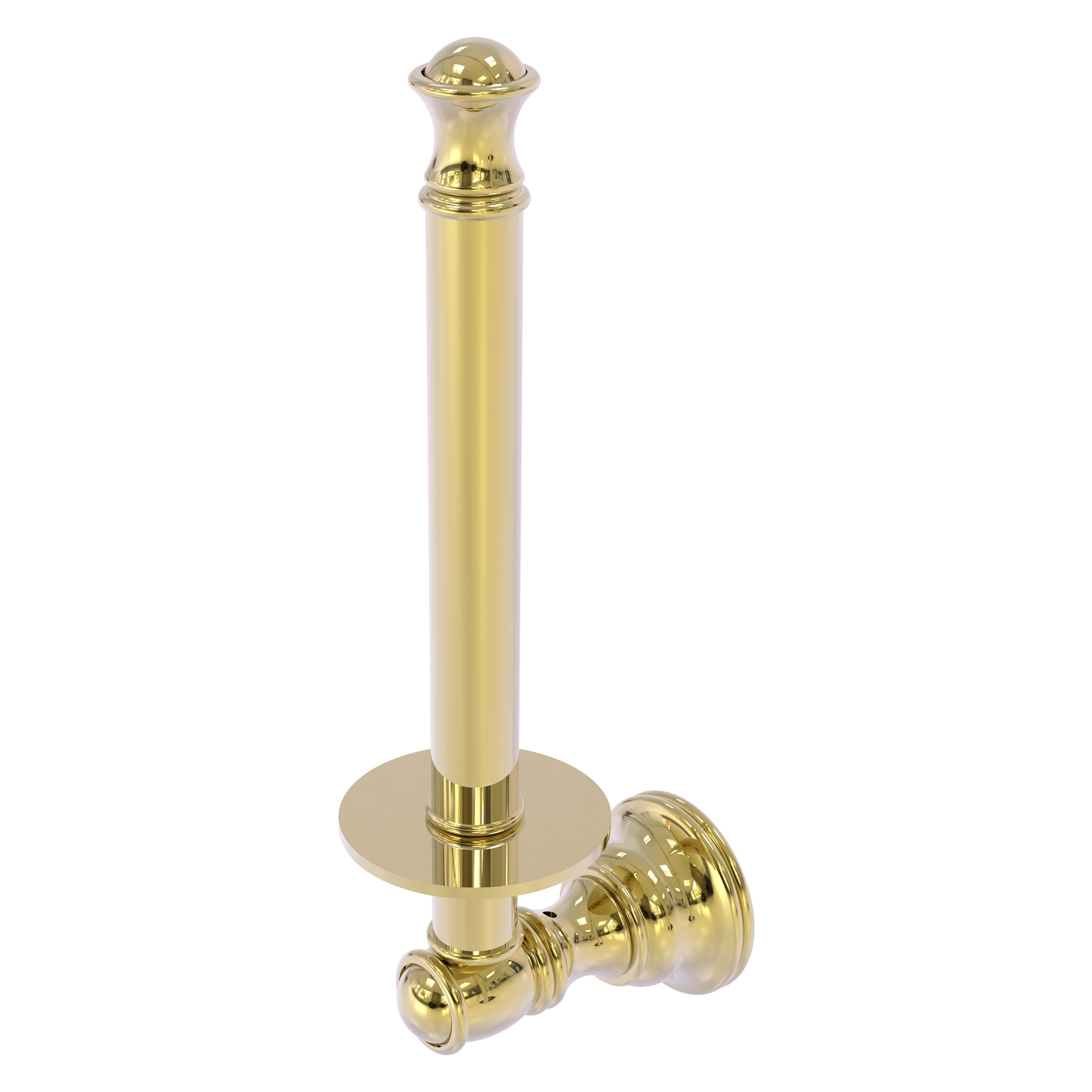 Allied Brass CL-24U-UNL Carolina Unlacquered Brass Wall mount Single post Toilet Paper Holder 1 -Rolls