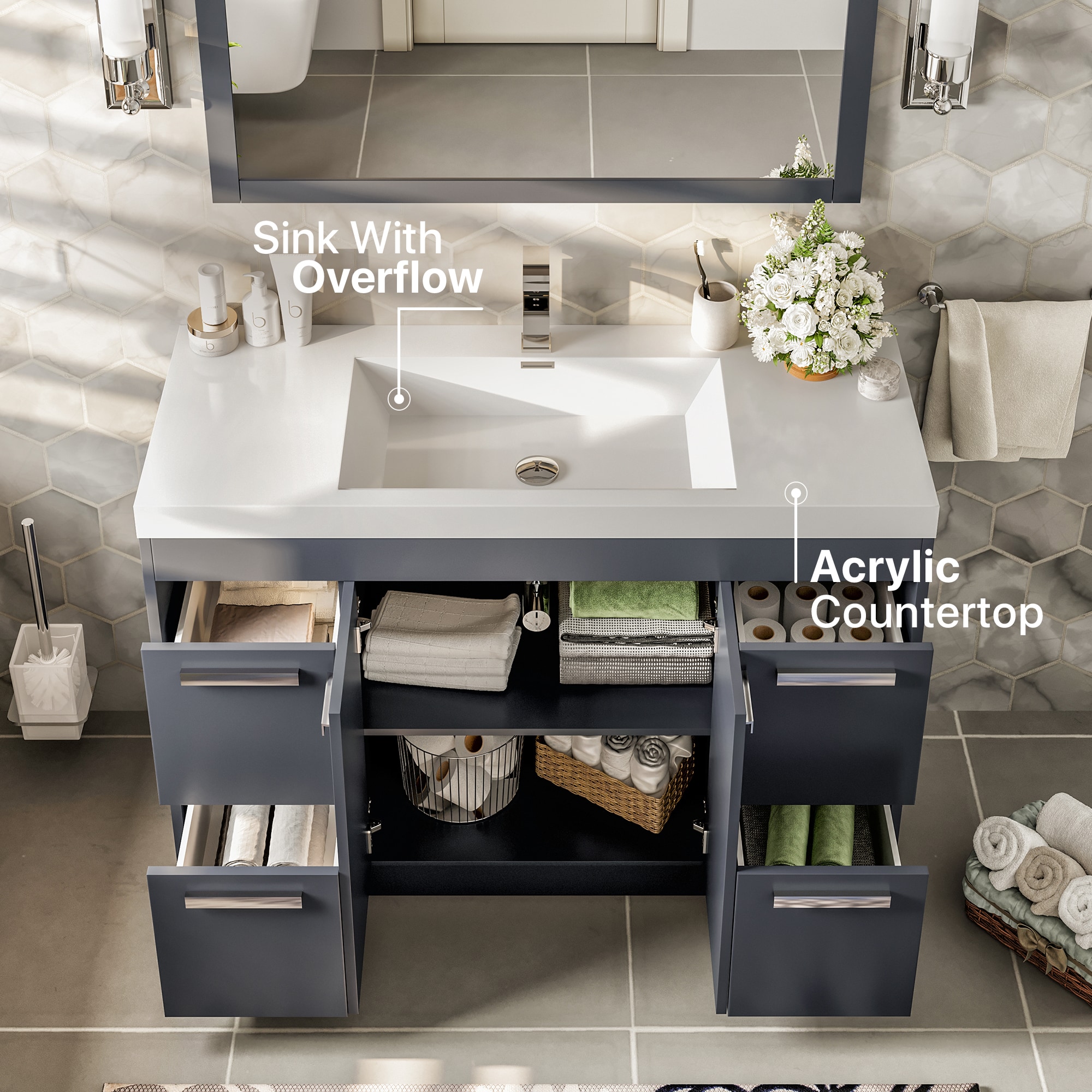 Eviva EVVN1000-8-42GR Bath-Vanity-Combo - View #4