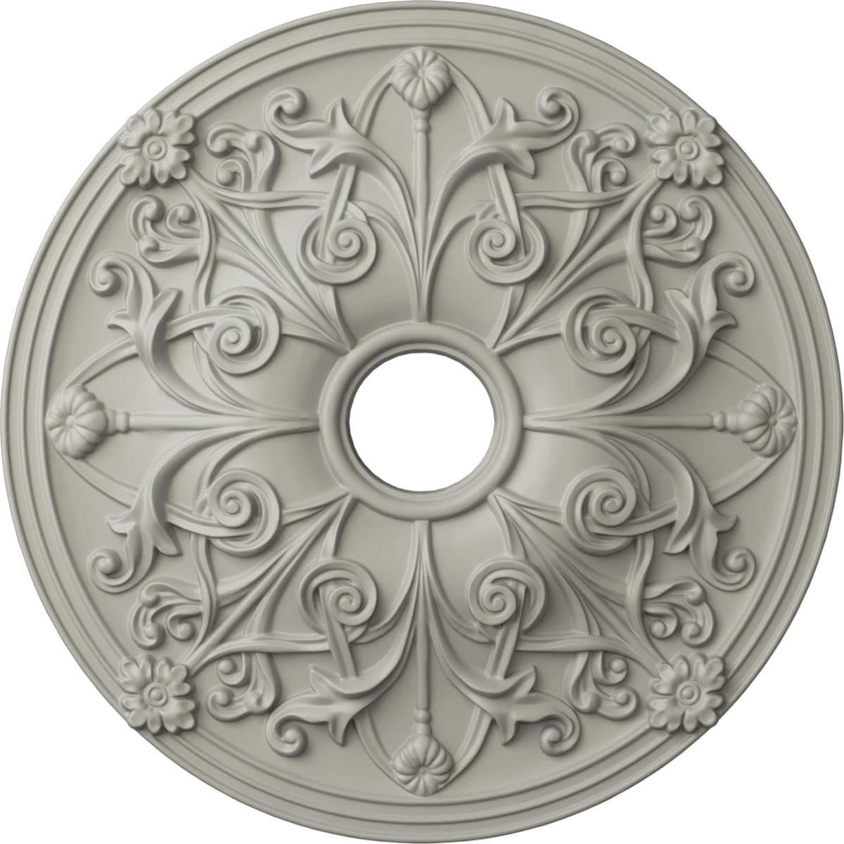Ekena Millwork CM23JAPCF Jamie 23.625-in W x 23.625-in L Painted Pot Of Cream Polyurethane Whole Ceiling Medallion