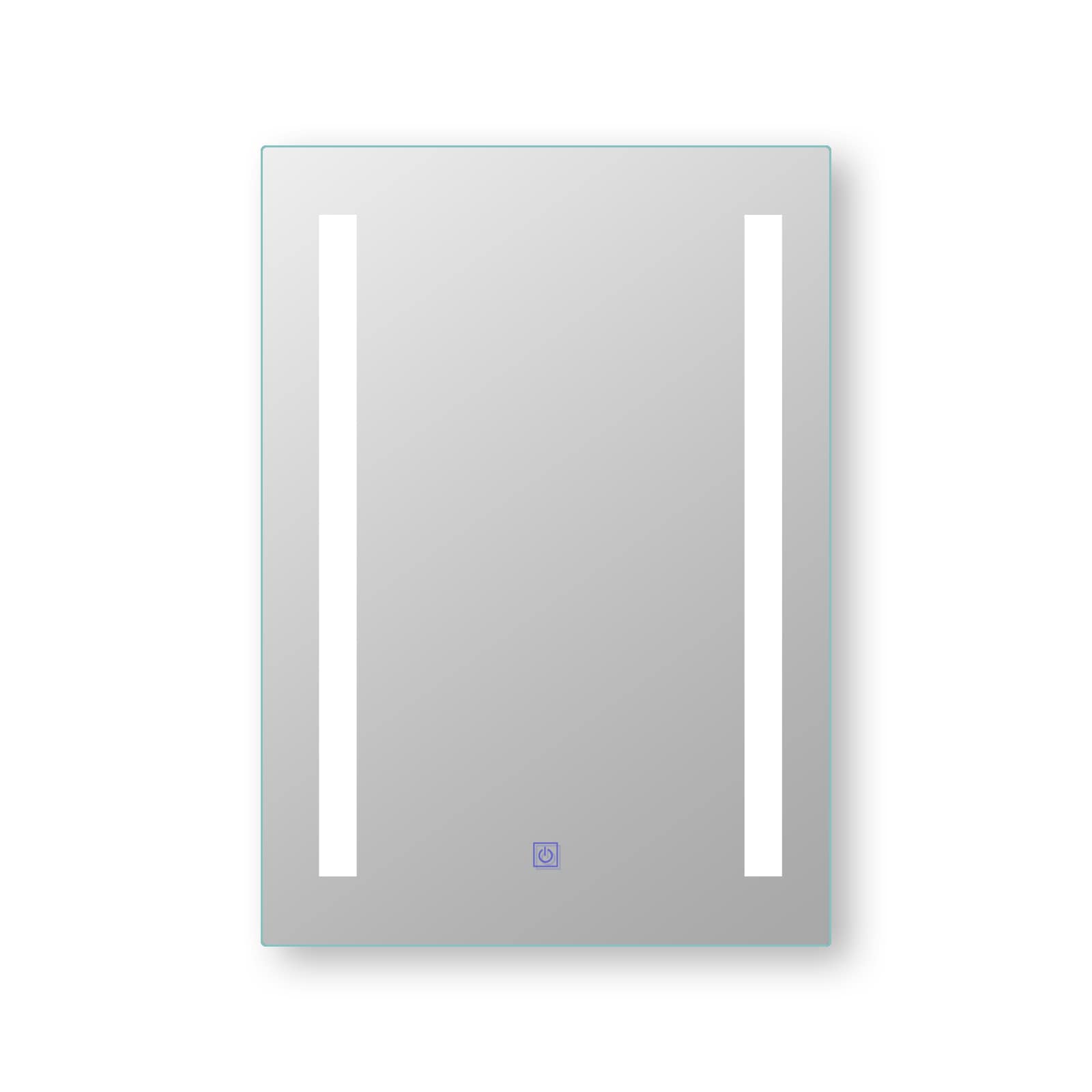 WELLFOR BTS-7638US 20-in x 27.5-in Polished Frameless Rectangle Dimmable Lighted Bathroom Vanity Mirror ( White )