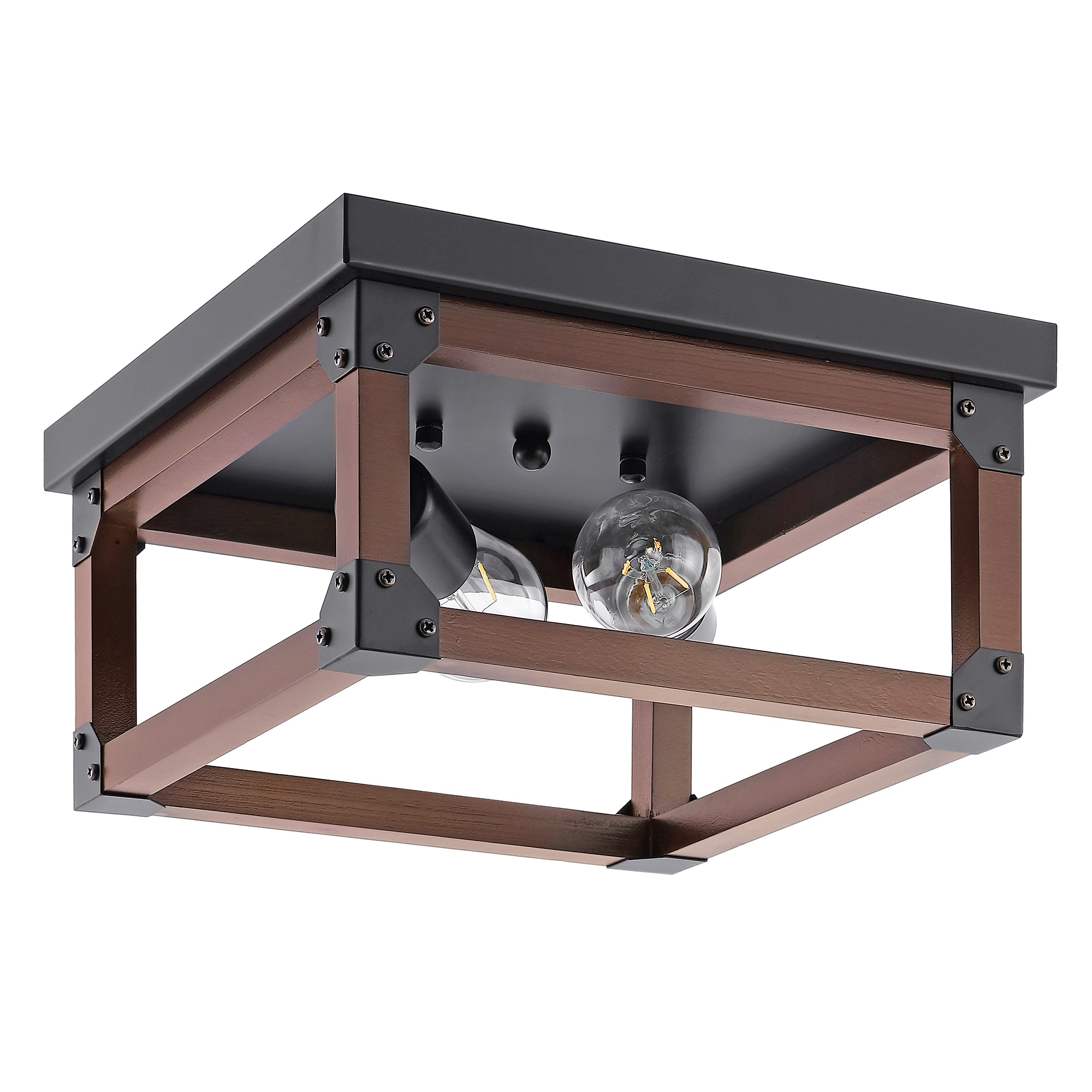 GETLEDEL LEFX-0509-BK 1 -Light 11.8-in Brown Flush Mount Light
