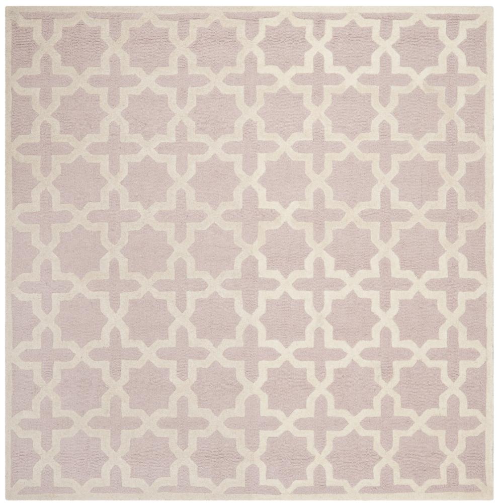Safavieh CAM125M-6SQ Cambridge Marakesh 6 x 6 (ft) Tufted Wool Light Pink/Ivory Square Indoor Abstract Area rug