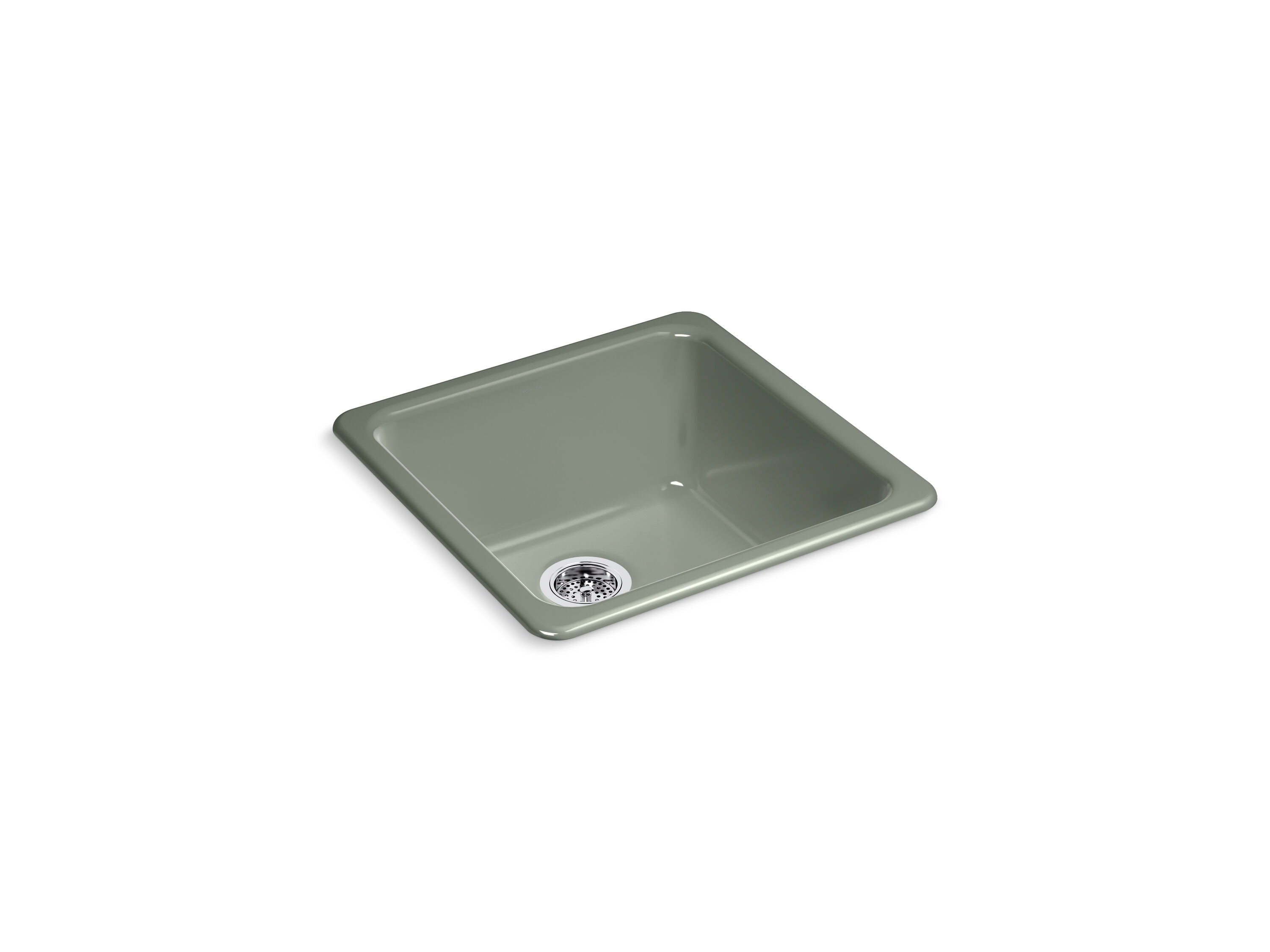 KOHLER Iron/Tones 20.75-in L x 20.75-in W Cast iron Dual-mount Residential Bar Sink